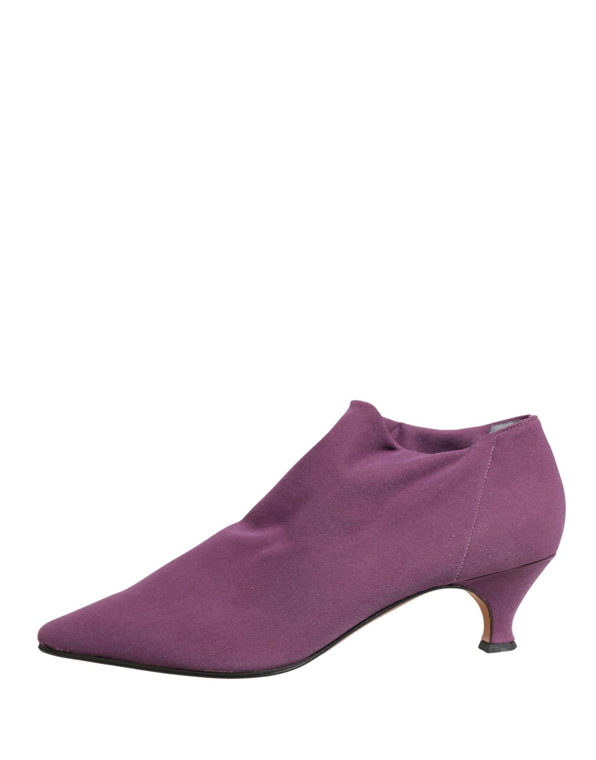 Dolce & Gabbana Shoes Purple Suede Ankle Boots Shoes - 5