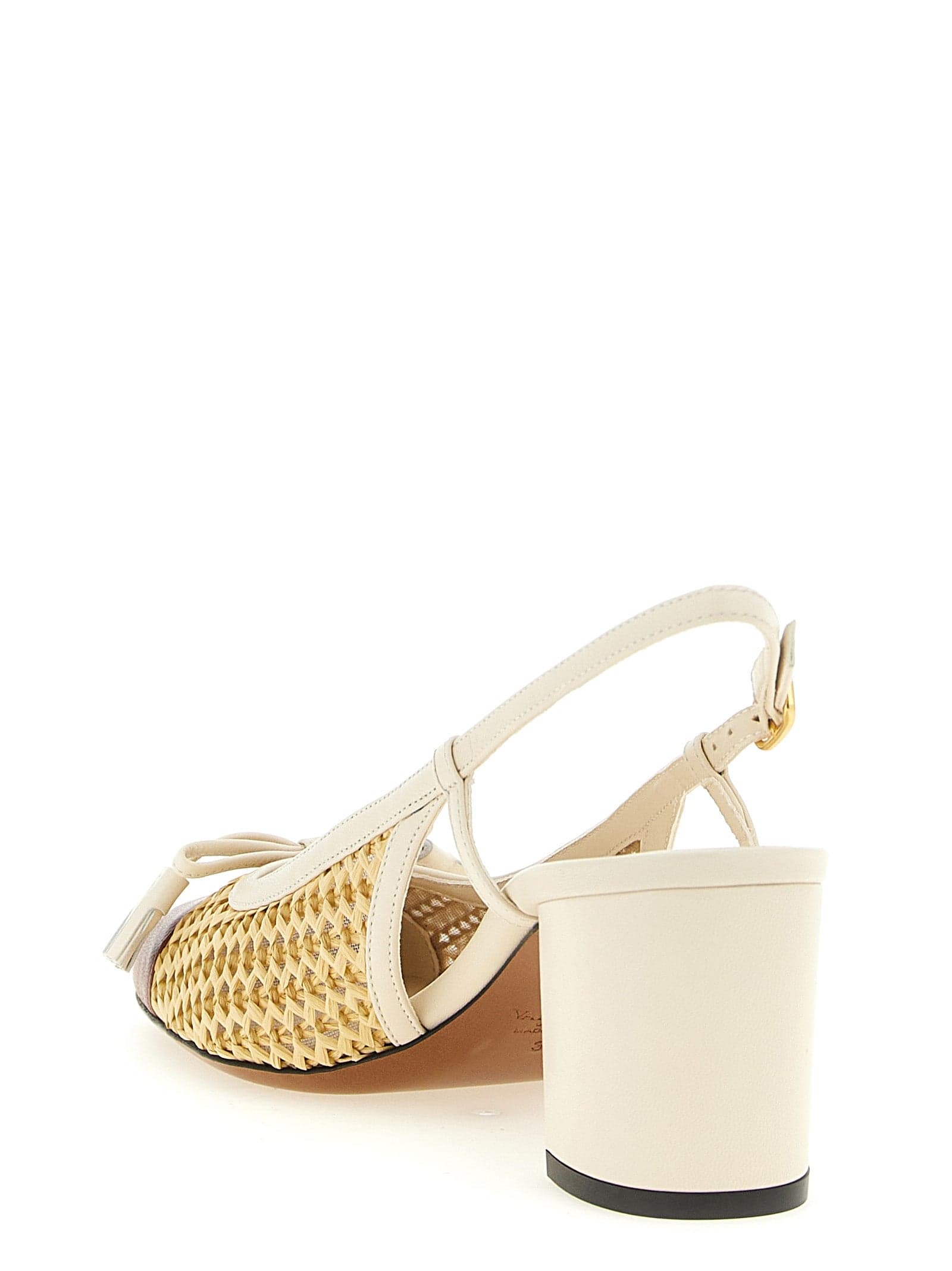Valentino Garavani Beige Goatskin Mid Heel Pumps - 3