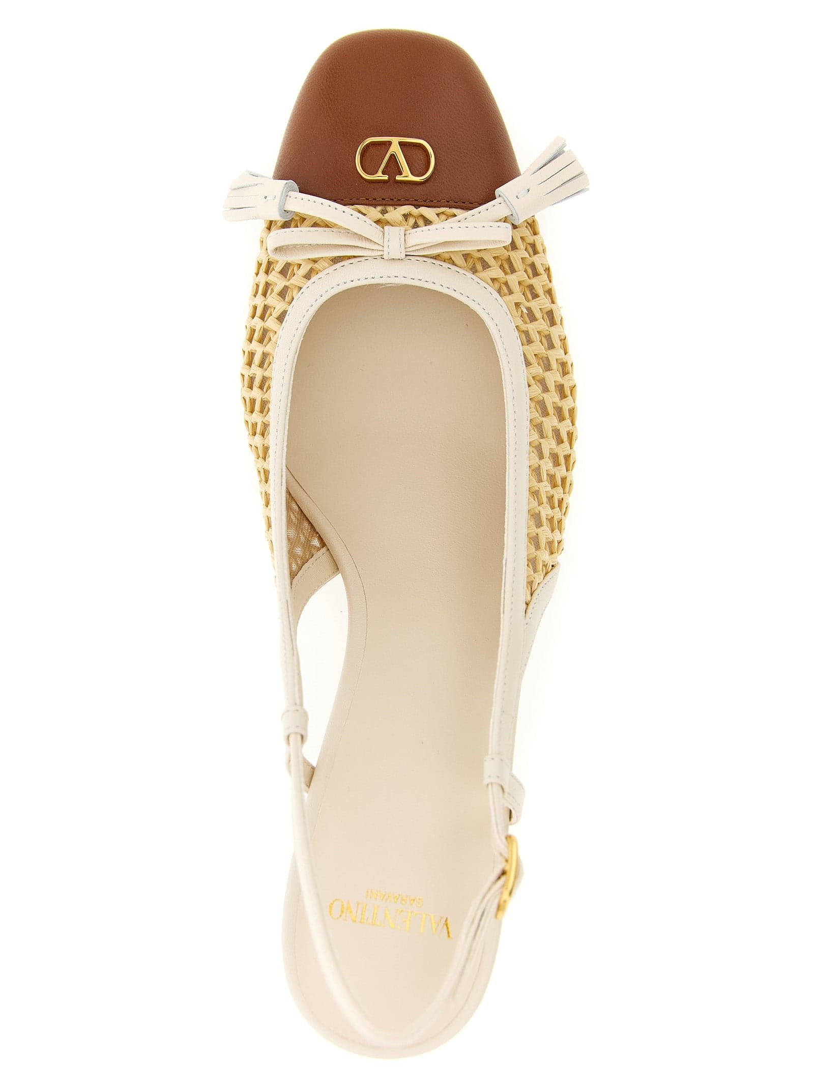 Valentino Garavani Beige Goatskin Mid Heel Pumps - 4