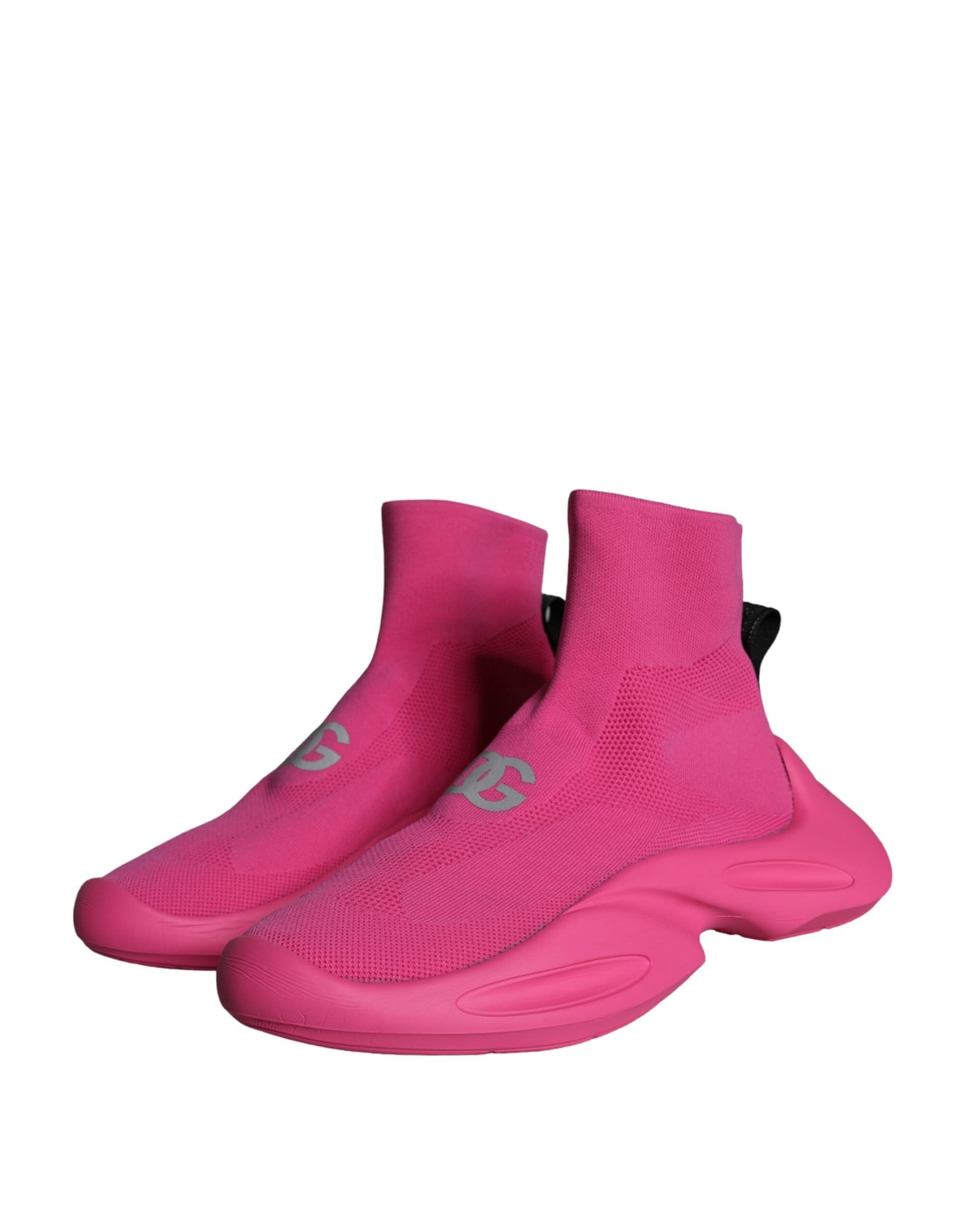 Dolce & Gabbana Pink Logo Print Slip On Socks Sneakers Shoes - 2