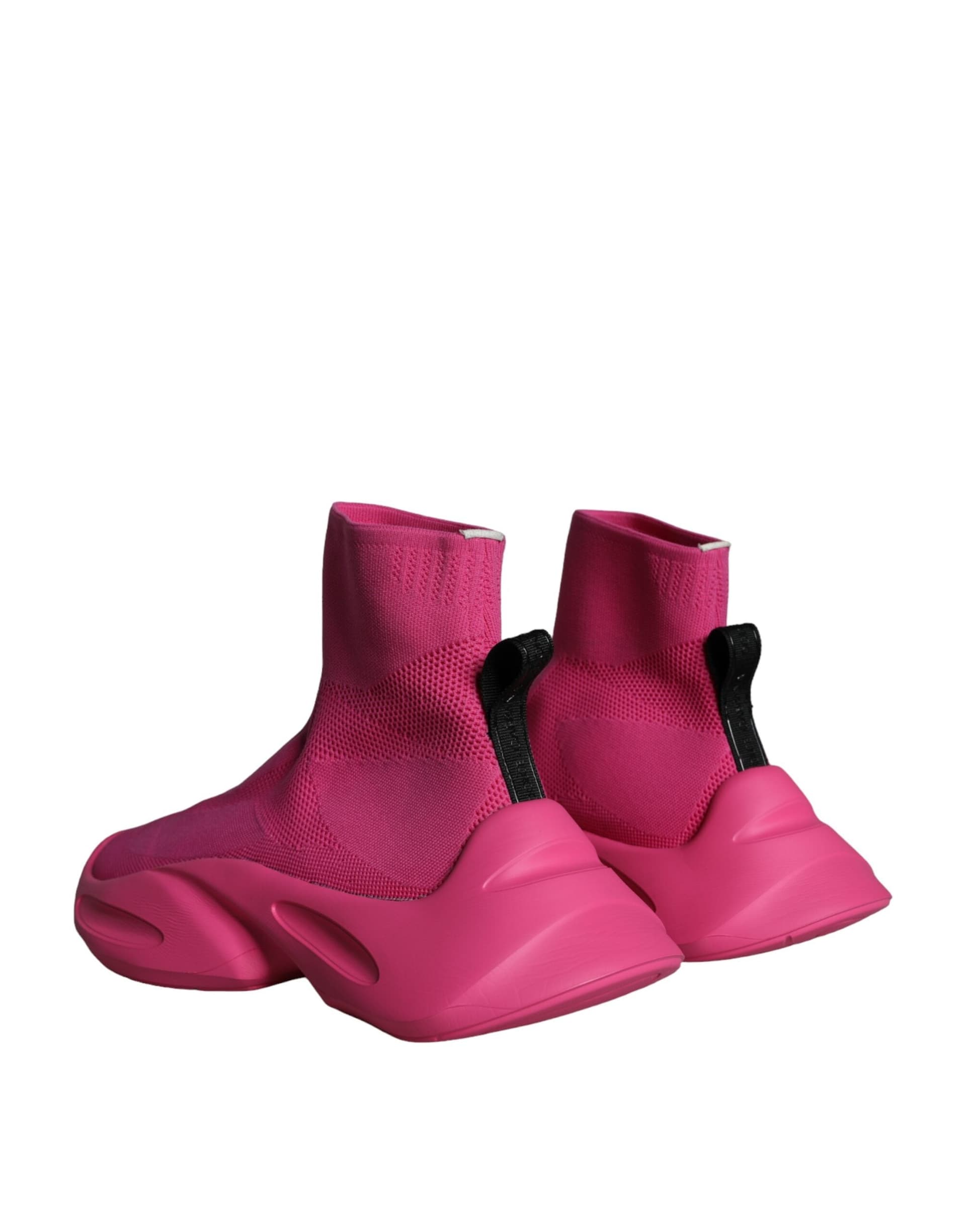 Dolce & Gabbana Pink Logo Print Slip On Socks Sneakers Shoes - 3