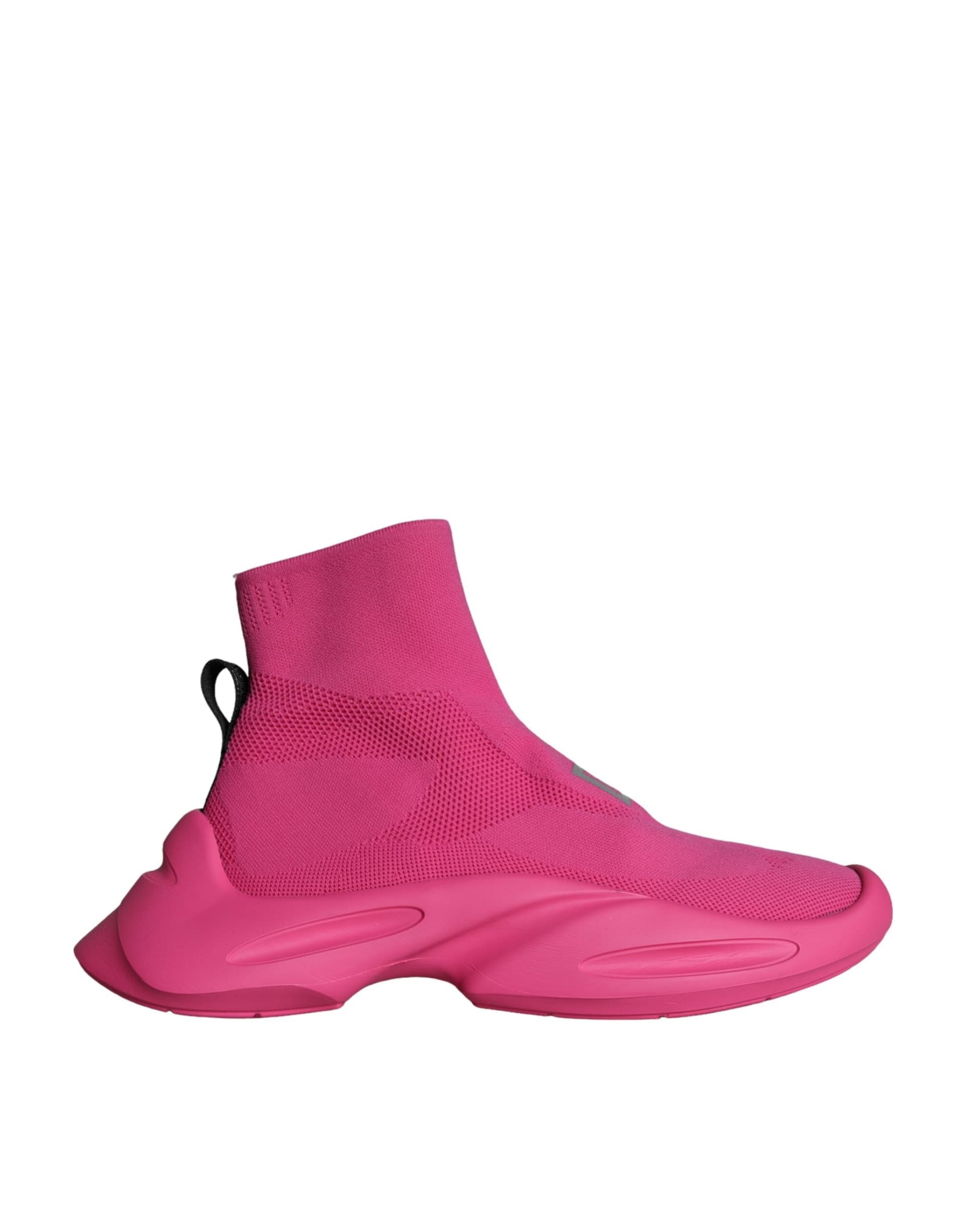 Dolce & Gabbana Pink Logo Print Slip On Socks Sneakers Shoes - 4
