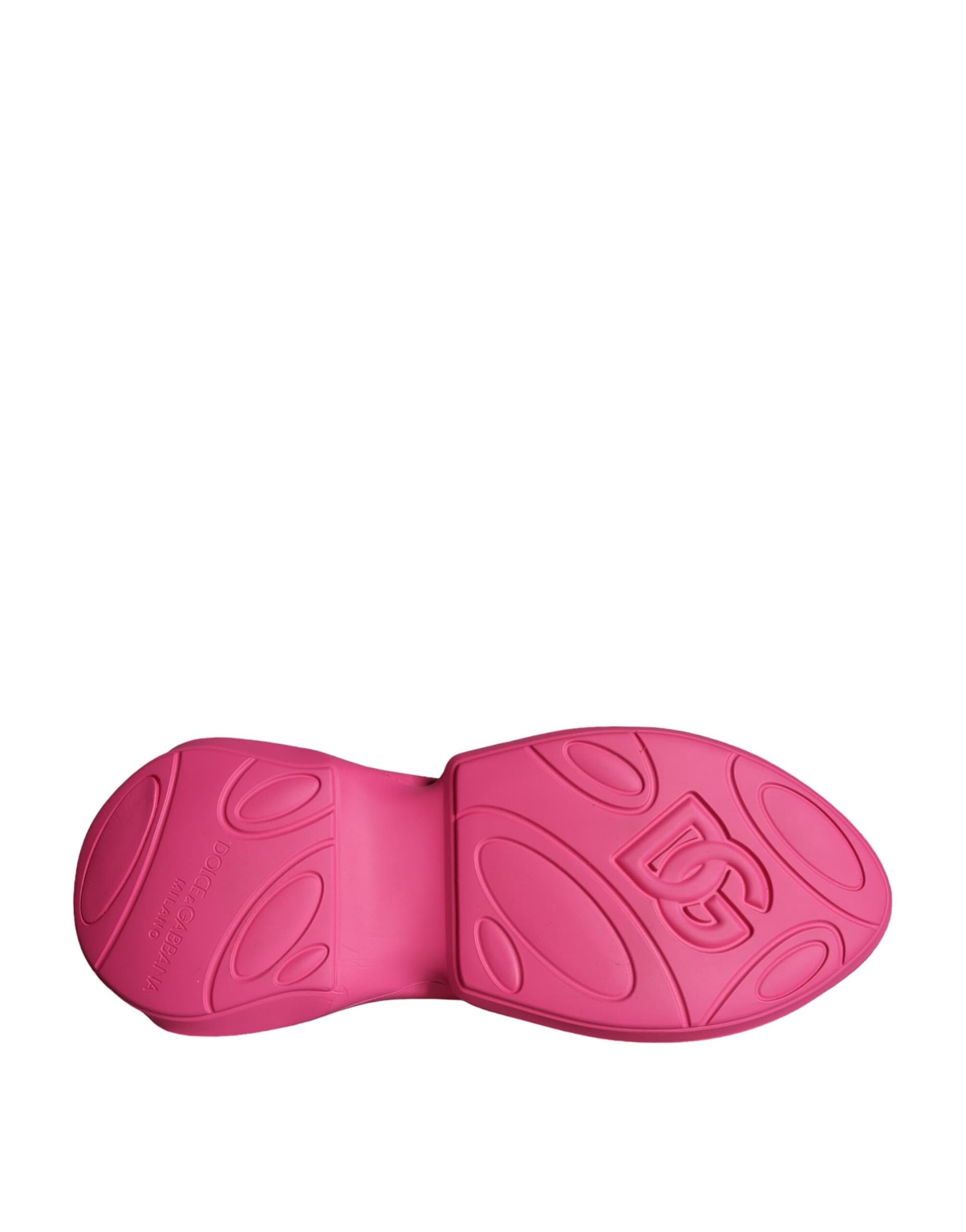 Dolce & Gabbana Pink Logo Print Slip On Socks Sneakers Shoes - 6