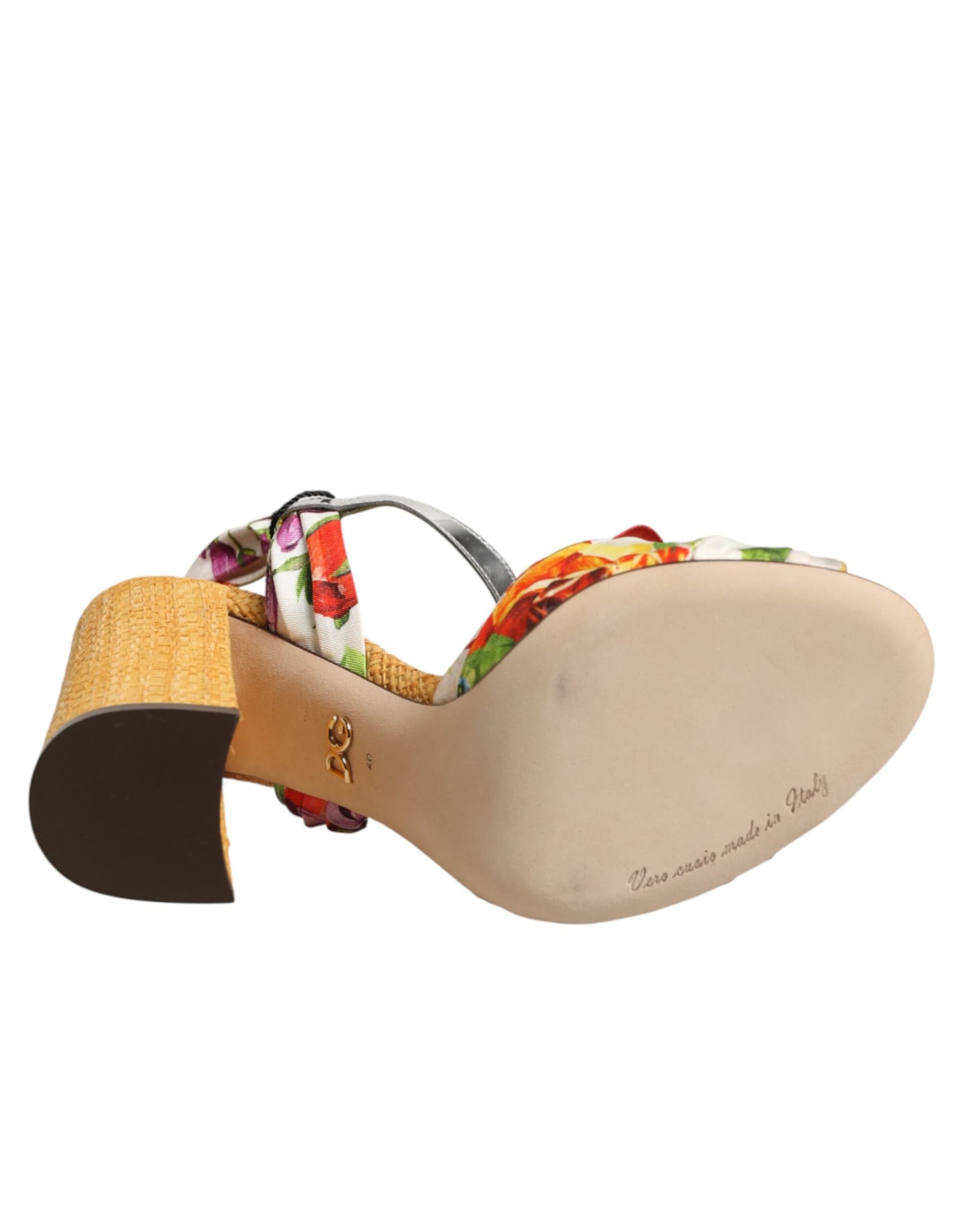 Dolce & Gabbana Multicolor Floral Crystal Embellished Sandals Shoes - 8