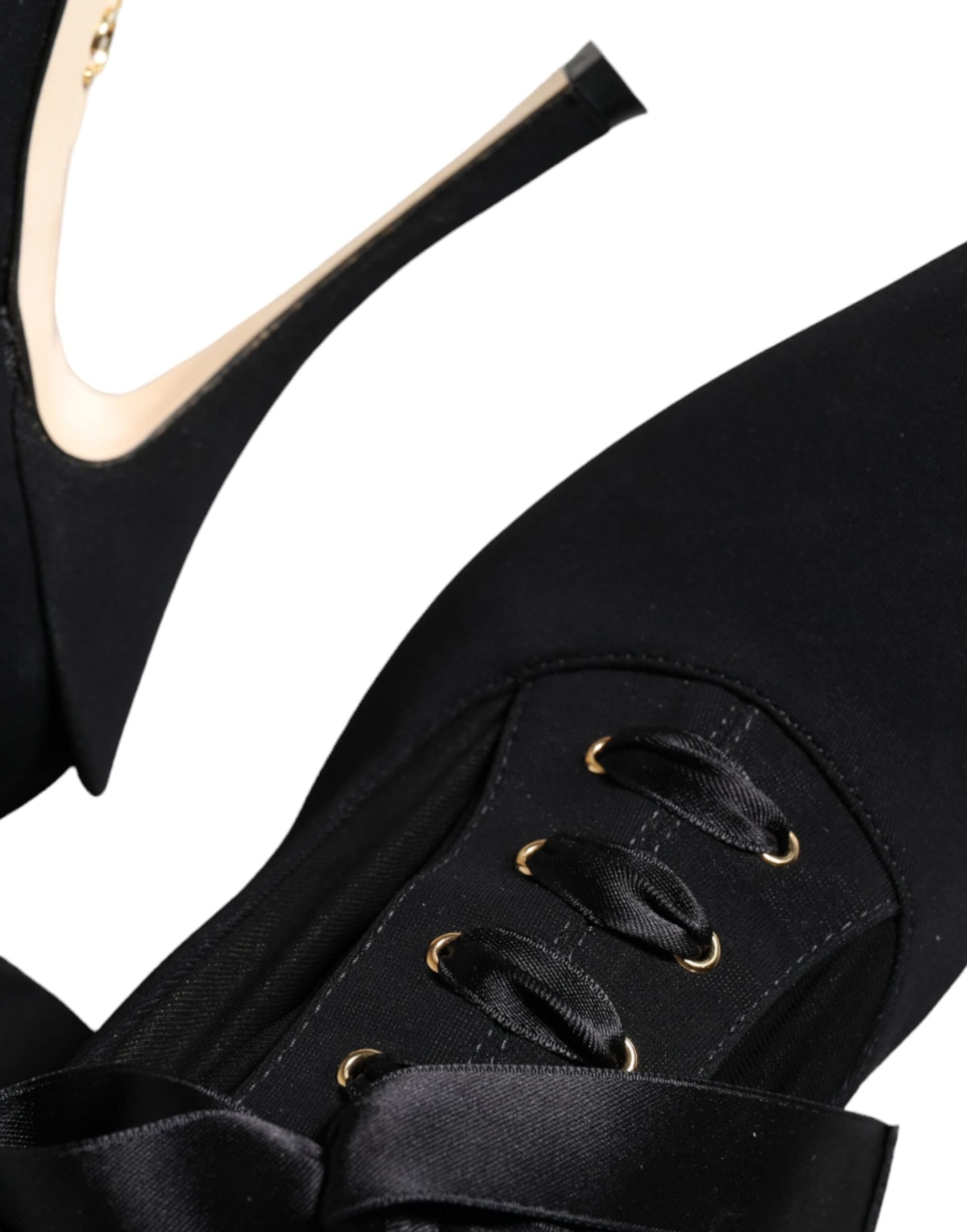 Dolce & Gabbana Black Stiletto Heels Mid Calf Boots Shoes - 8