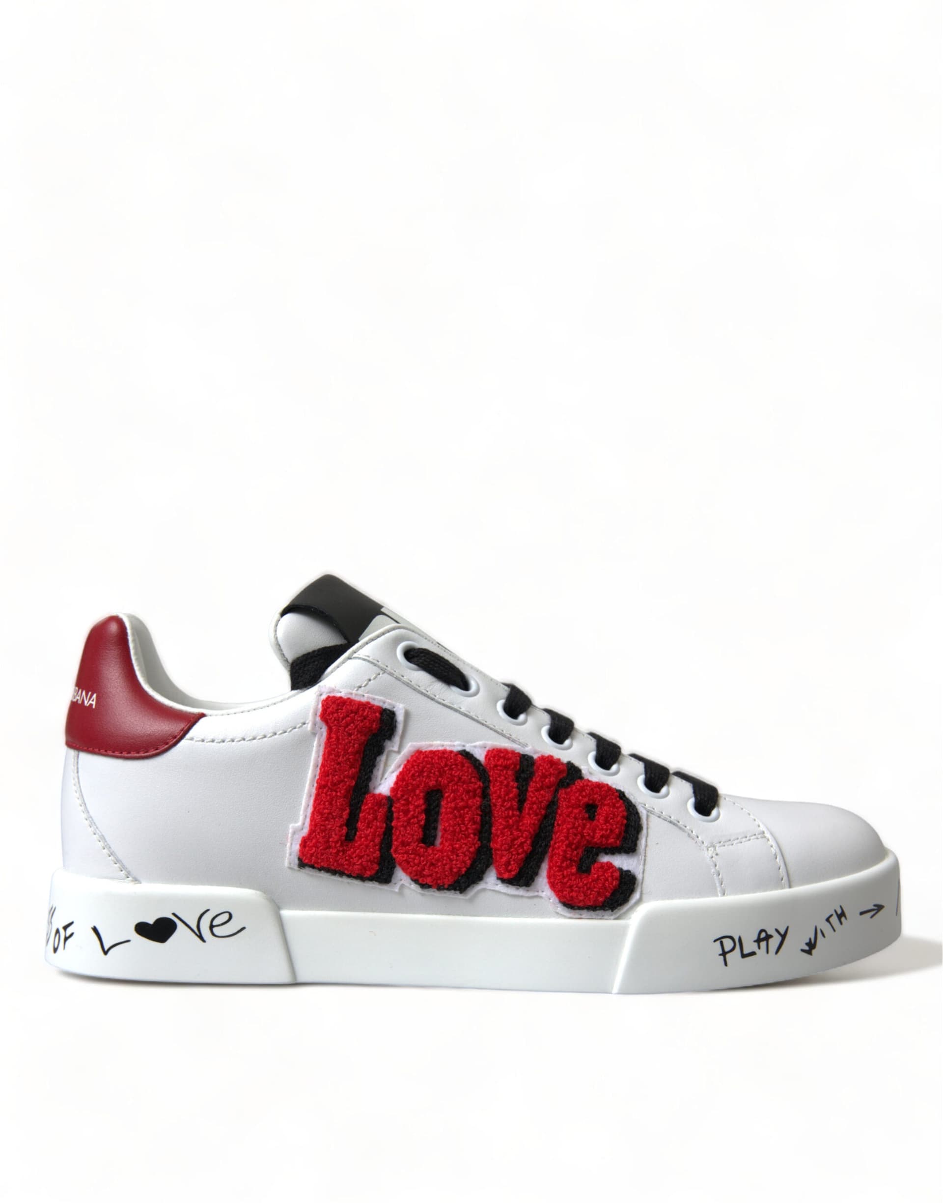 Dolce & Gabbana White Love Patch Portofino Classic Sneakers Shoes - 5