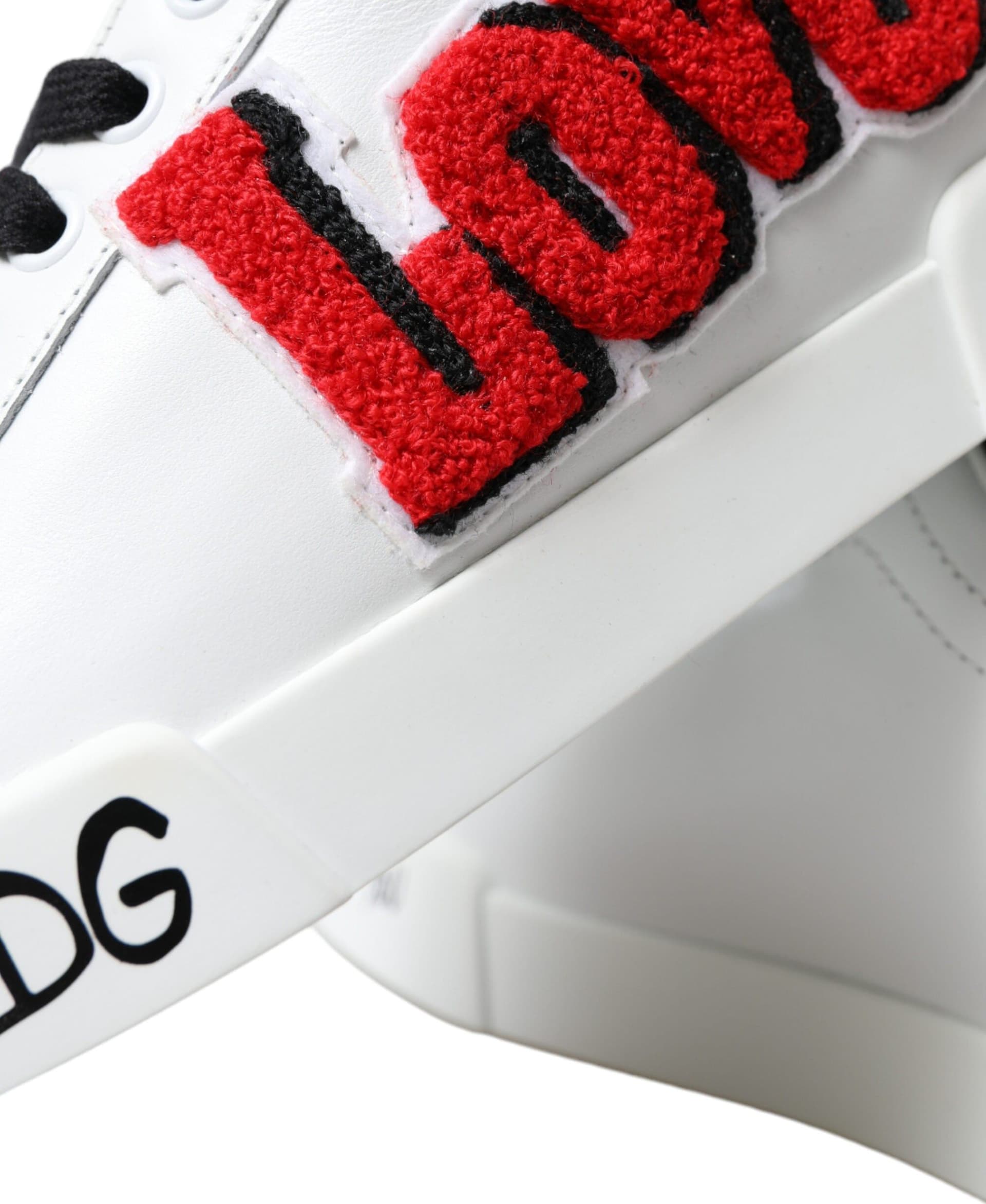 Dolce & Gabbana White Love Patch Portofino Classic Sneakers Shoes - 8