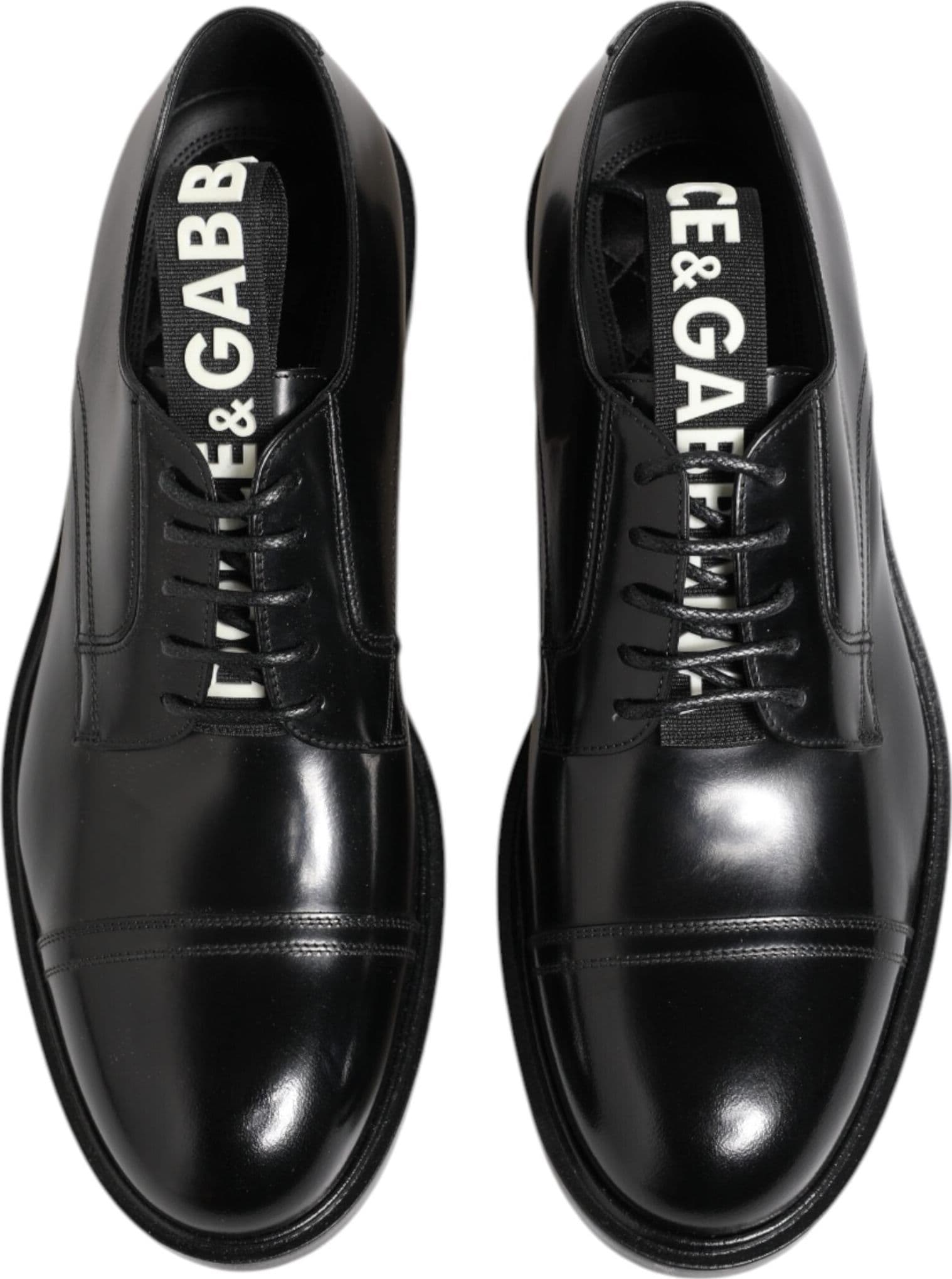 Dolce & Gabbana Black Leather Dress Lace Up Men Formal Shoes - 2