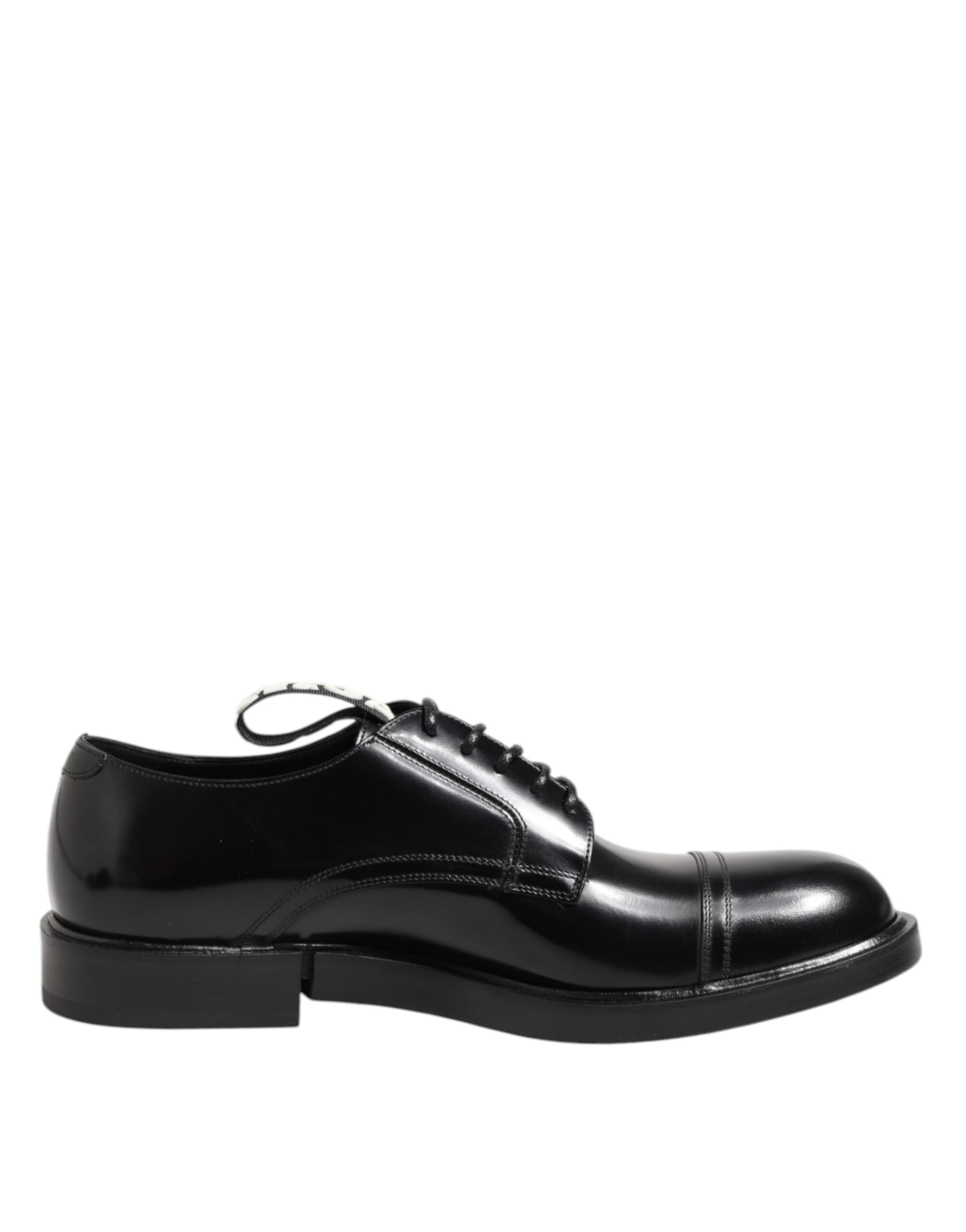 Dolce & Gabbana Black Leather Dress Lace Up Men Formal Shoes - 6