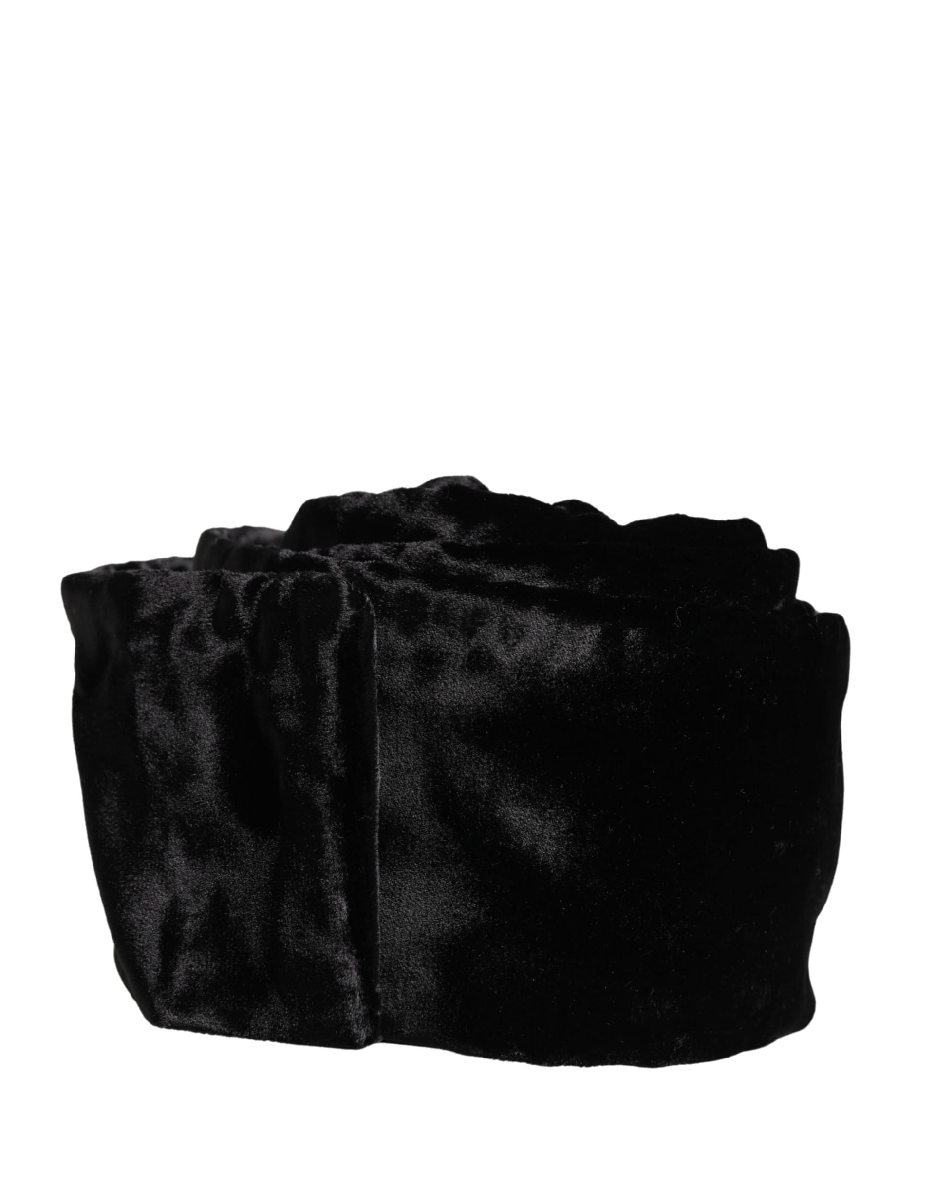 Dolce & Gabbana Black Viscose Satin Waist Women Cintura Belt - 2
