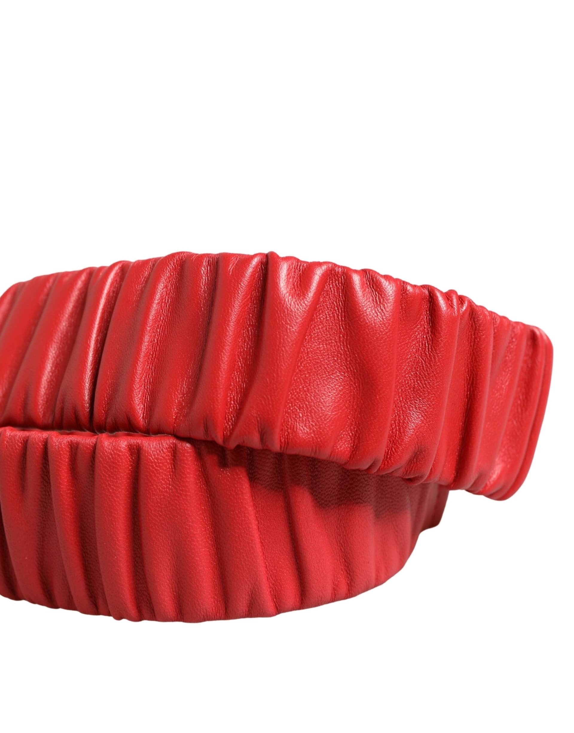 Dolce & Gabbana Red Leather Gold Heart Metal Buckle Belt - 5