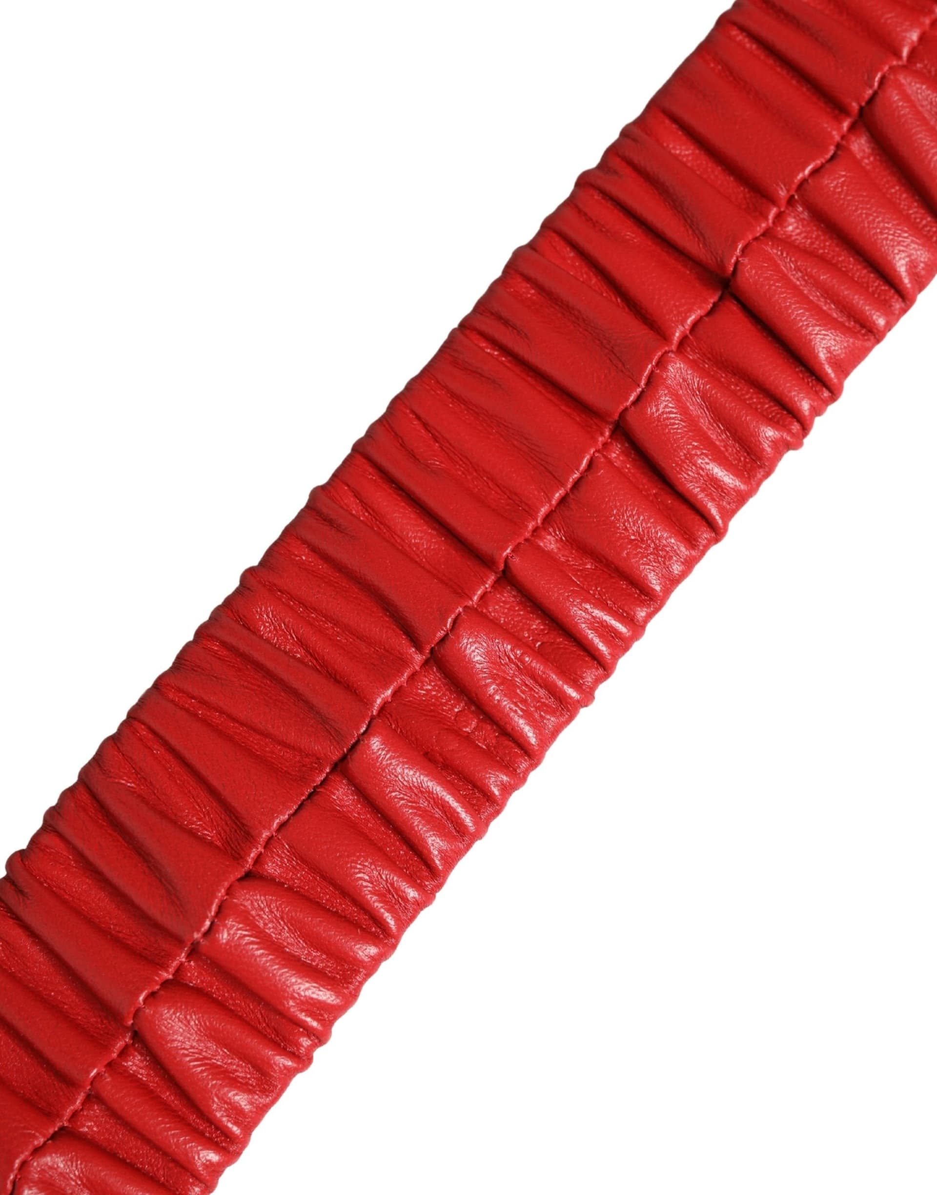Dolce & Gabbana Red Leather Gold Heart Metal Buckle Belt - 6