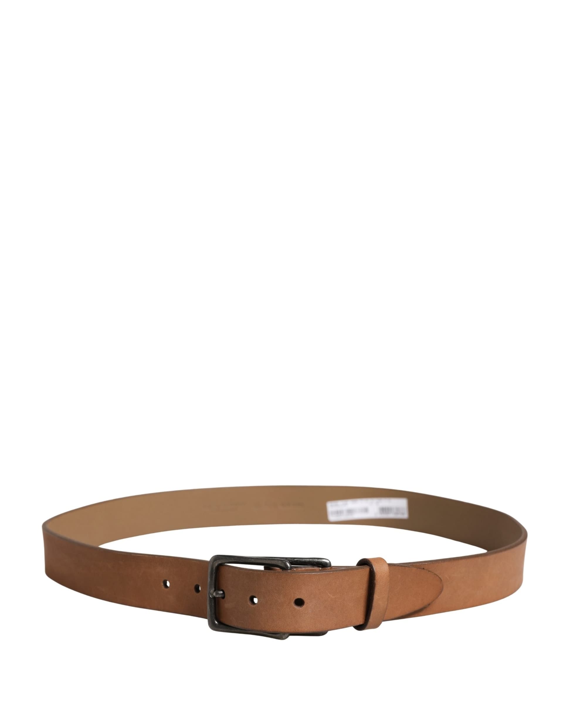 Dolce & Gabbana Men Brown Leather Classic Metal Buckle Belt - 3