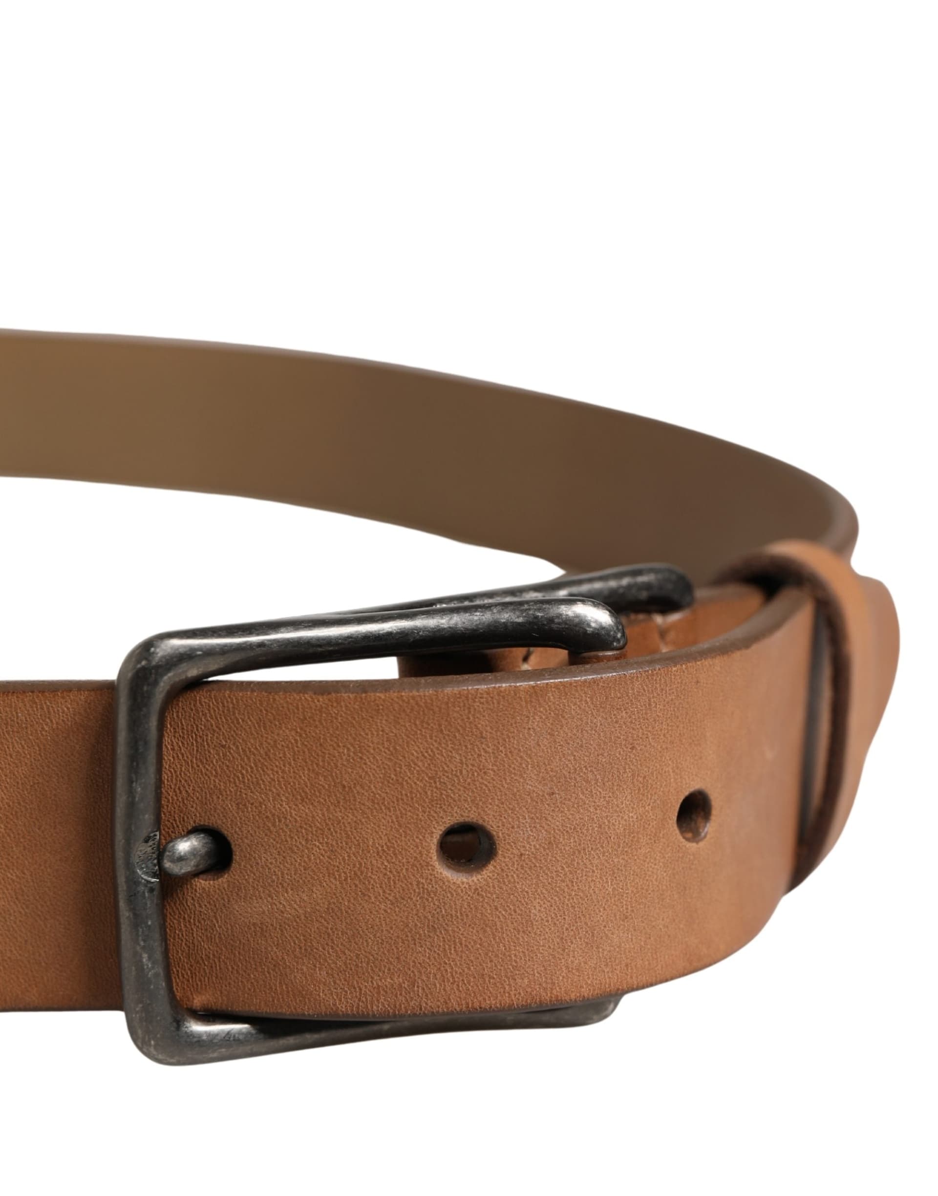 Dolce & Gabbana Men Brown Leather Classic Metal Buckle Belt - 4