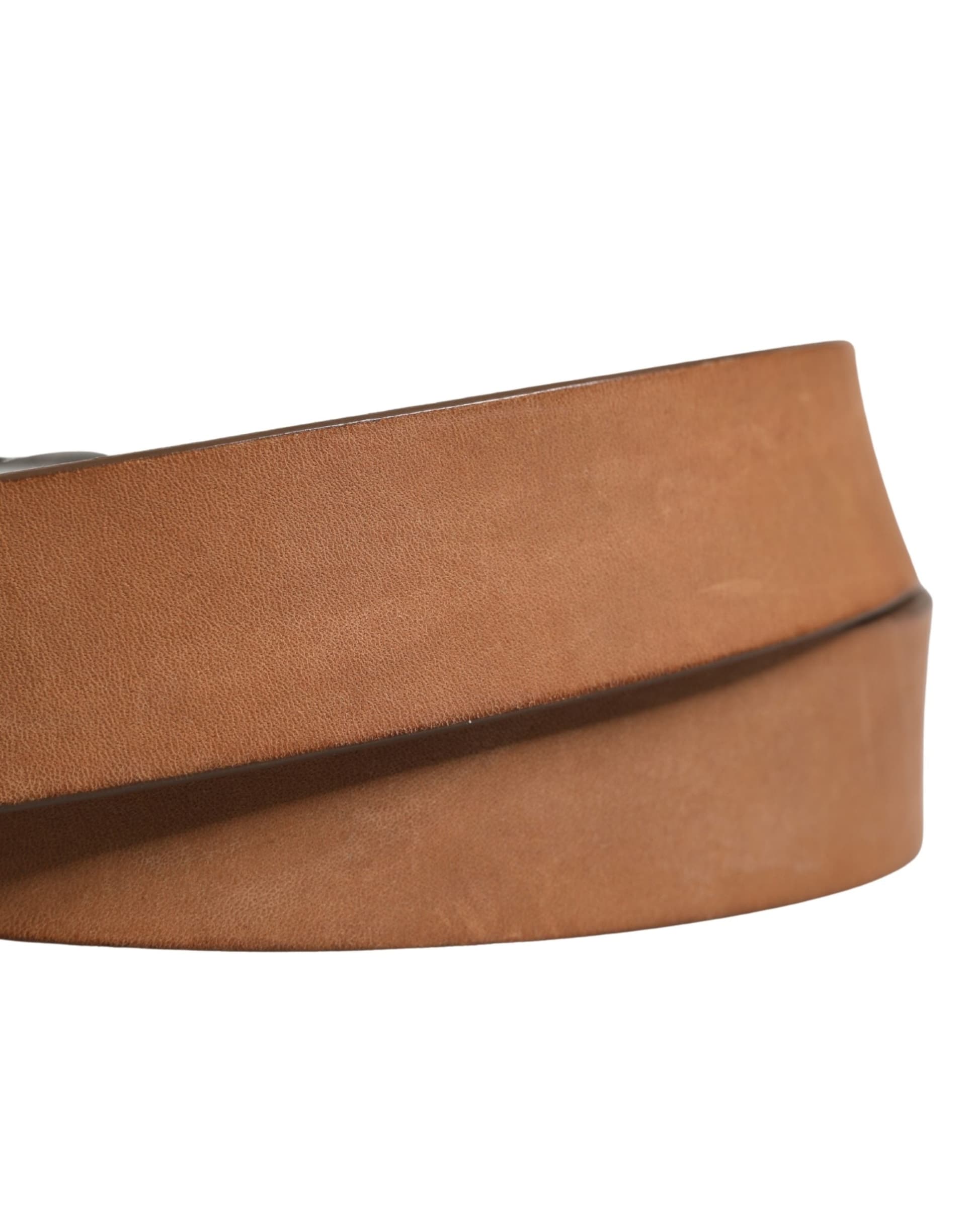 Dolce & Gabbana Men Brown Leather Classic Metal Buckle Belt - 5