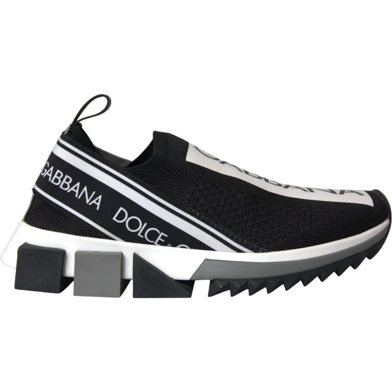 Dolce & Gabbana Black White Slip On Sorrento Sneakers Shoes - 4