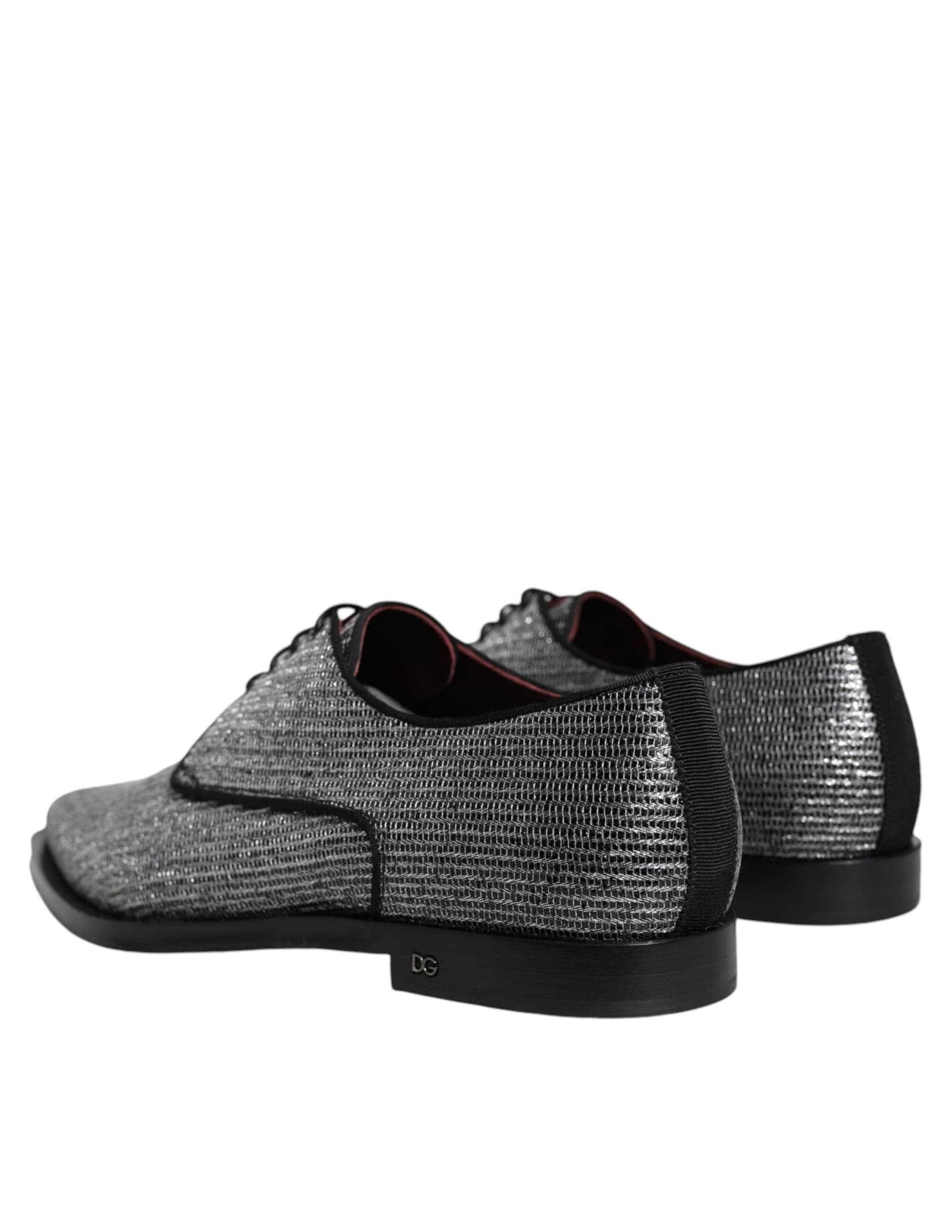Dolce & Gabbana Silver Polyurethane Derby Formal Dress Shoes - 3