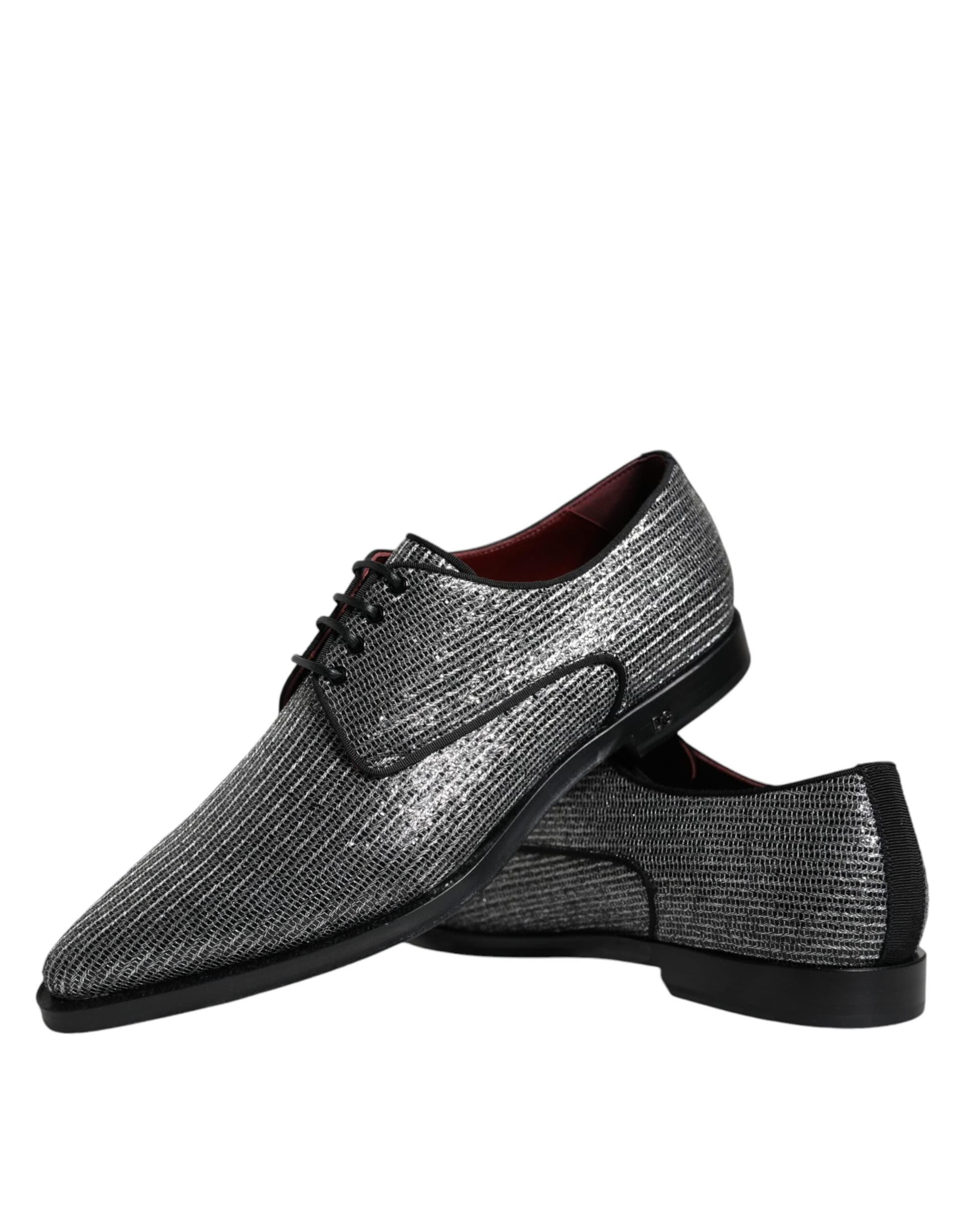 Dolce & Gabbana Silver Polyurethane Derby Formal Dress Shoes - 6