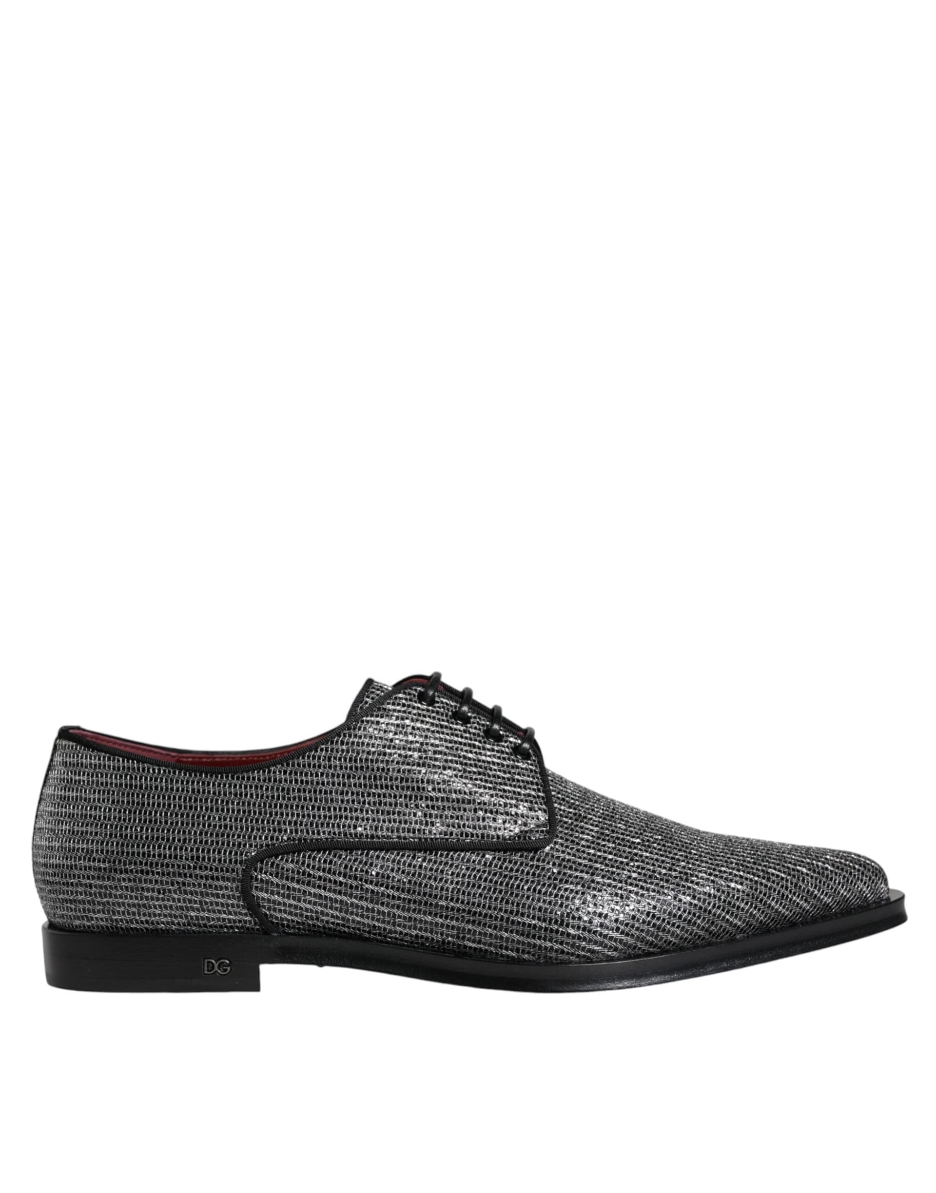Dolce & Gabbana Silver Polyurethane Derby Formal Dress Shoes - 8