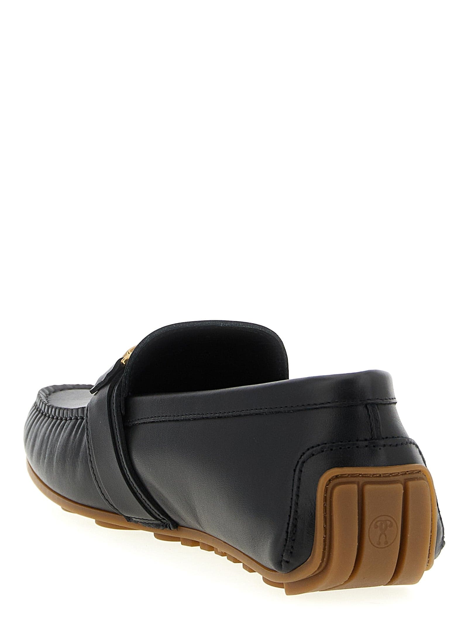 Moschino Black Leather Slip-On Loafers - 3