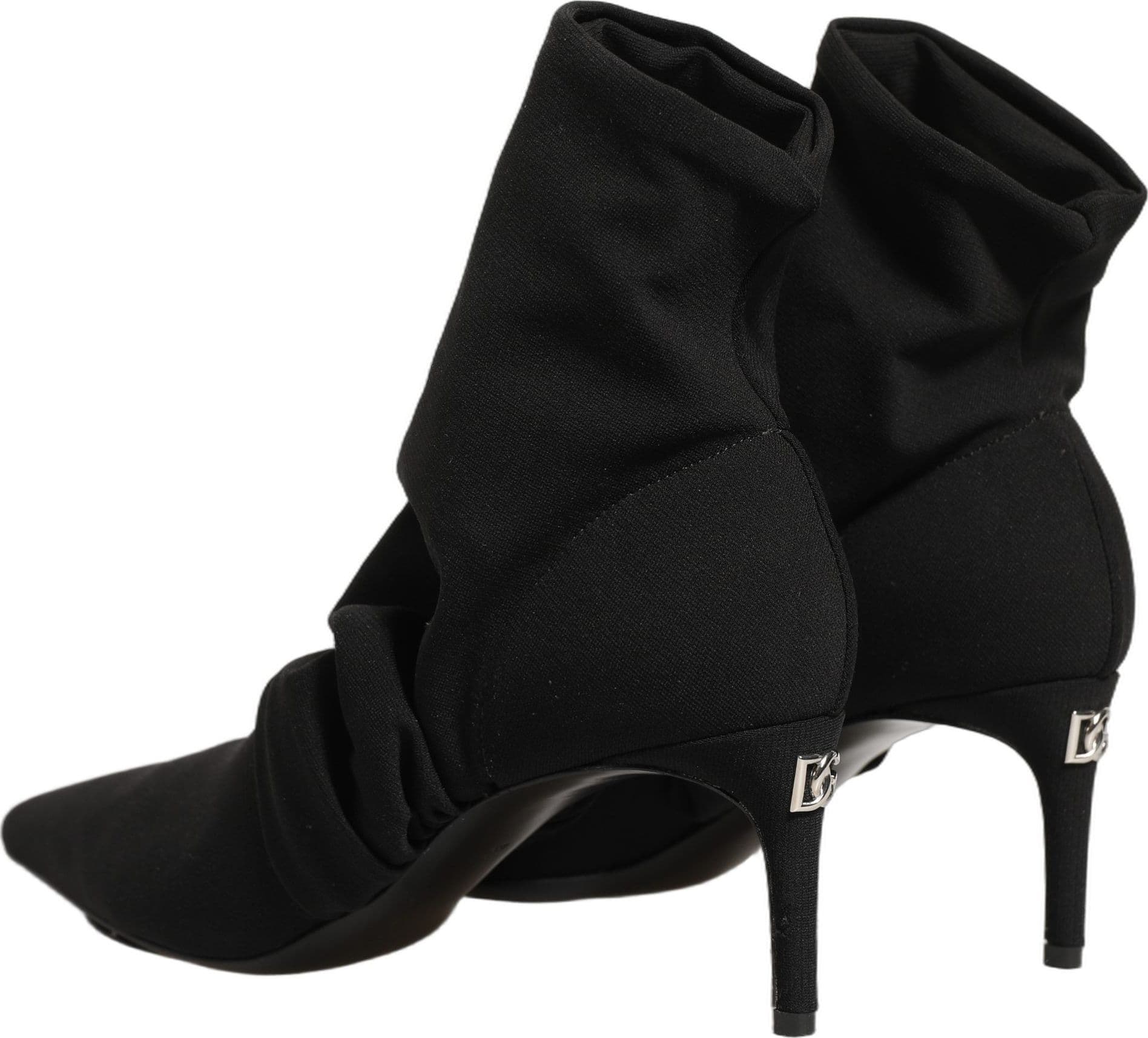 Dolce & Gabbana Black Stretch Socks Heels Ankle Boots Shoes - 8