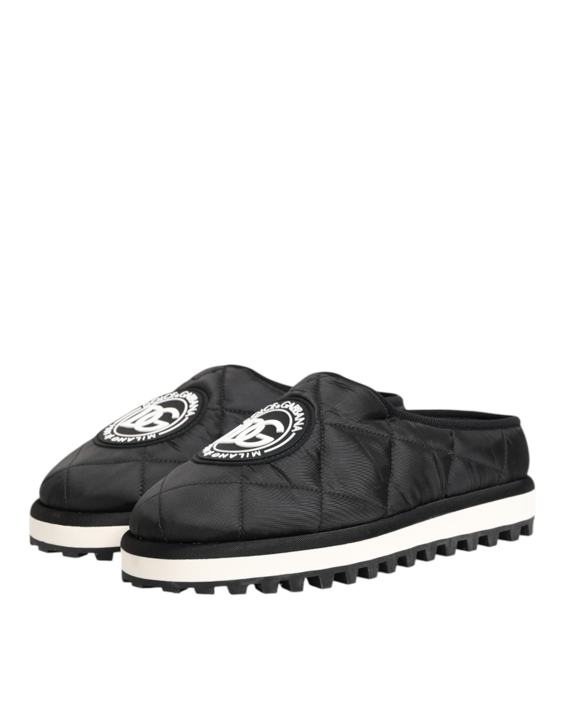 Dolce & Gabbana Black Nylon Low Top Slip On Sneaker Shoes - 3