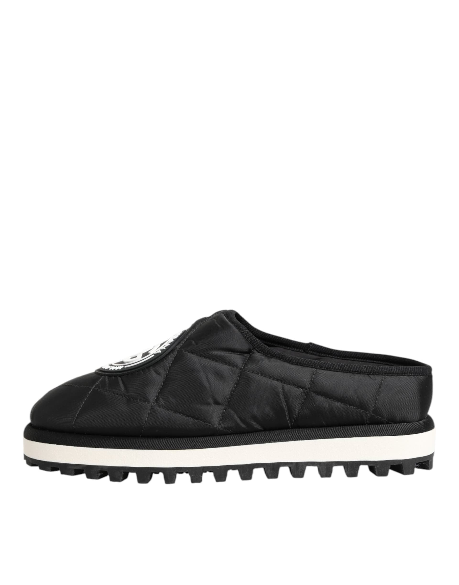 Dolce & Gabbana Black Nylon Low Top Slip On Sneaker Shoes - 5