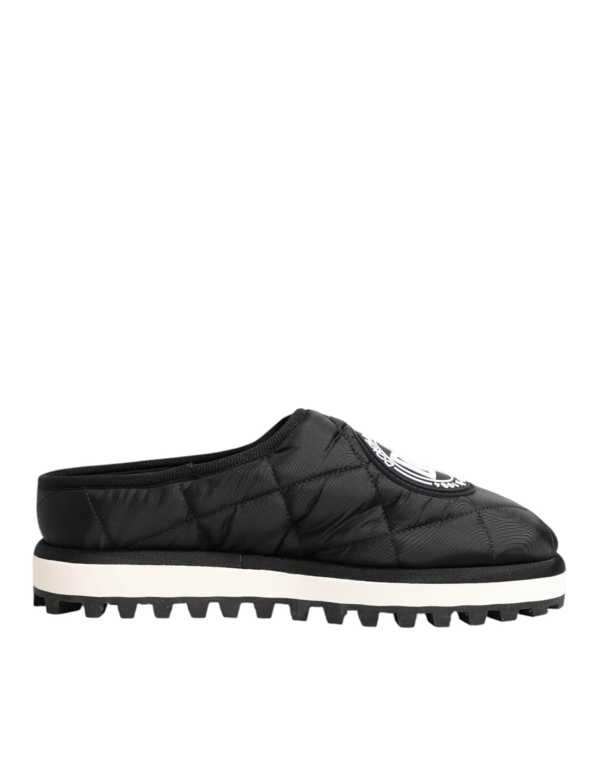 Dolce & Gabbana Black Nylon Low Top Slip On Sneaker Shoes - 6