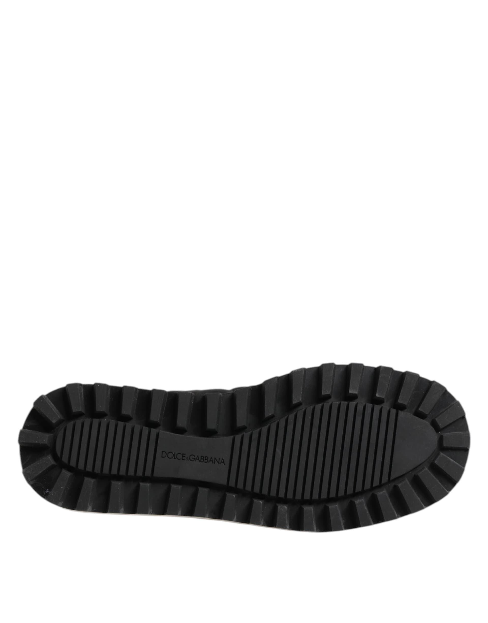 Dolce & Gabbana Black Nylon Low Top Slip On Sneaker Shoes - 8