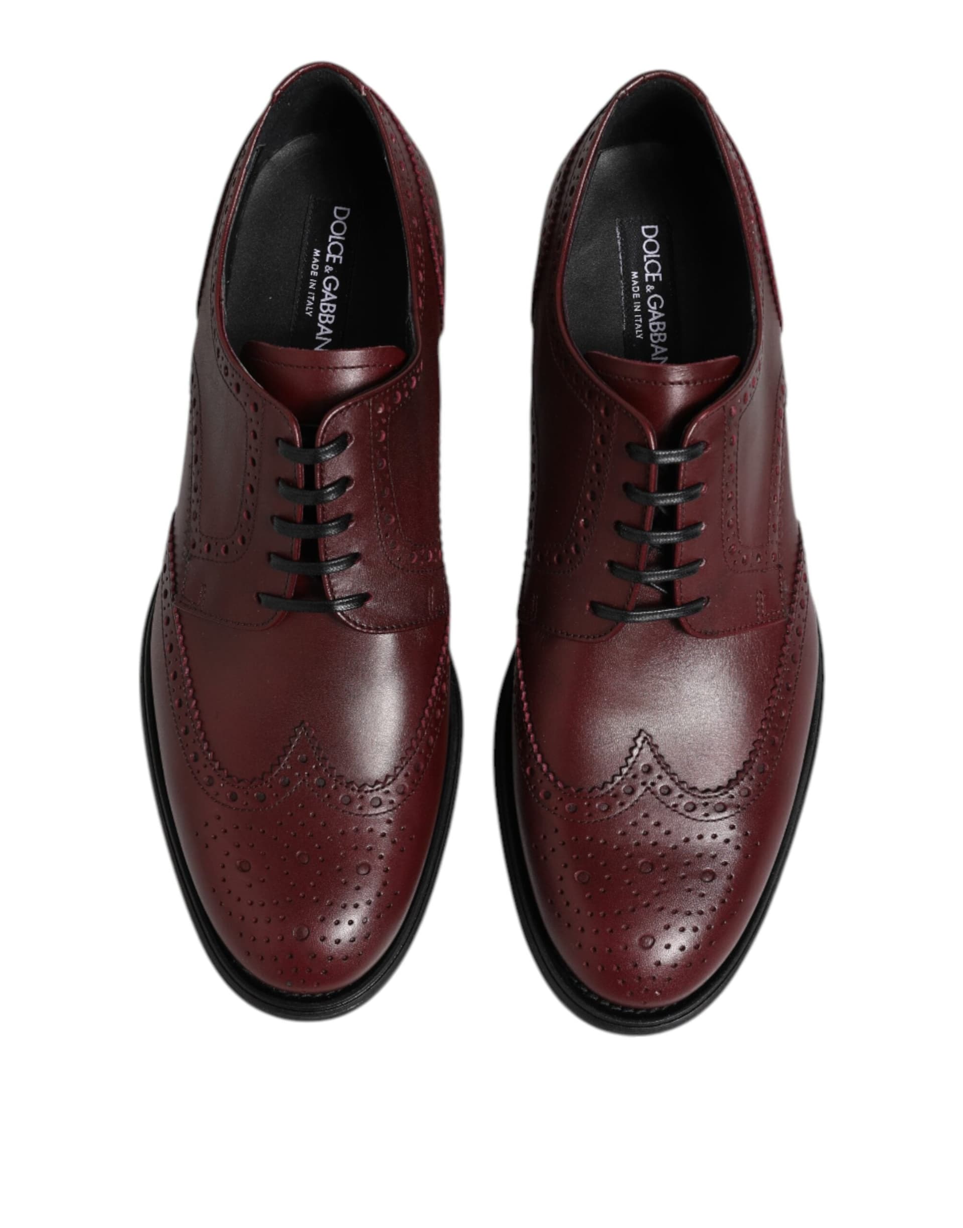 Dolce & Gabbana Brown Leather Lace Up Derby Dress Shoes - 2