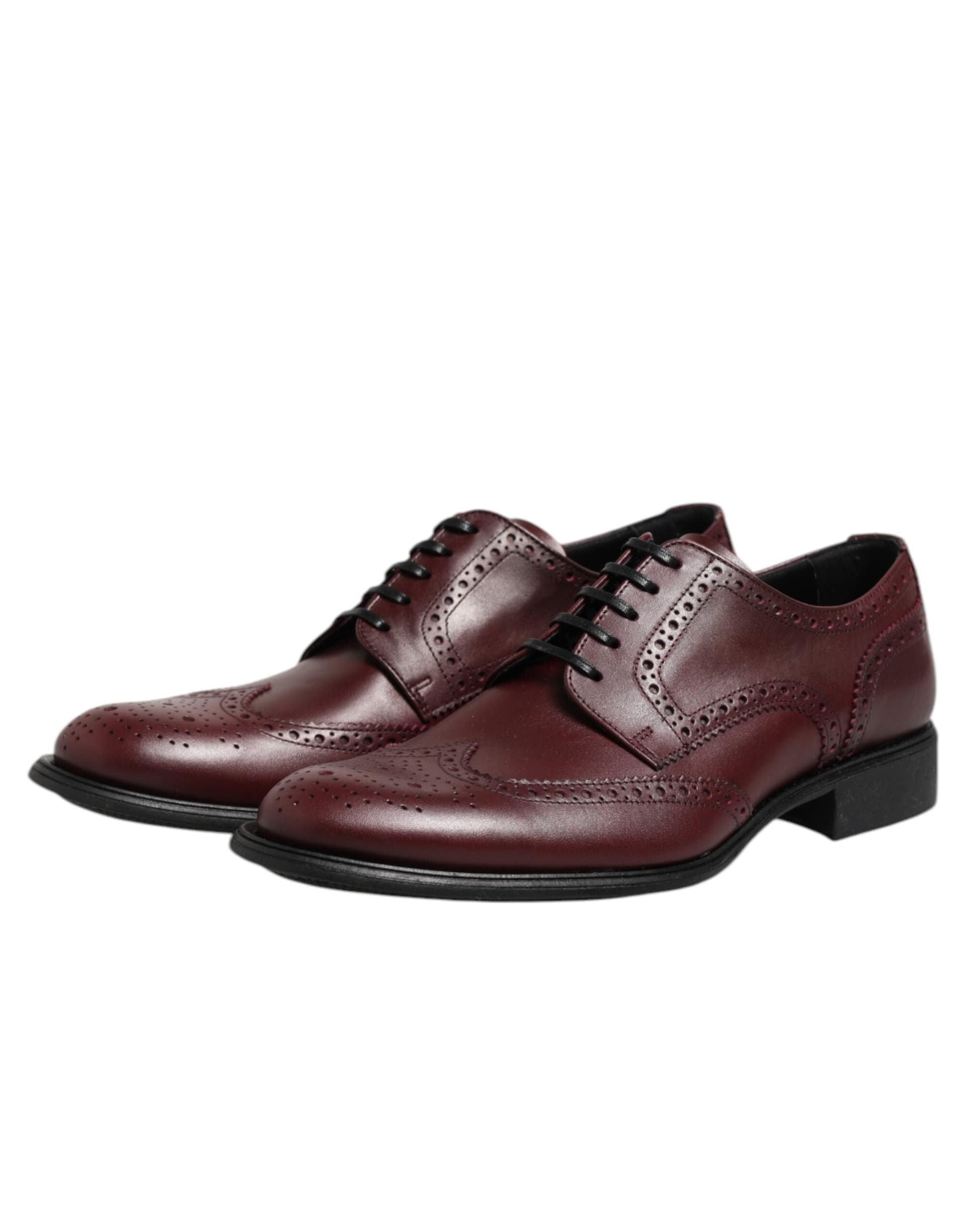 Dolce & Gabbana Brown Leather Lace Up Derby Dress Shoes - 3