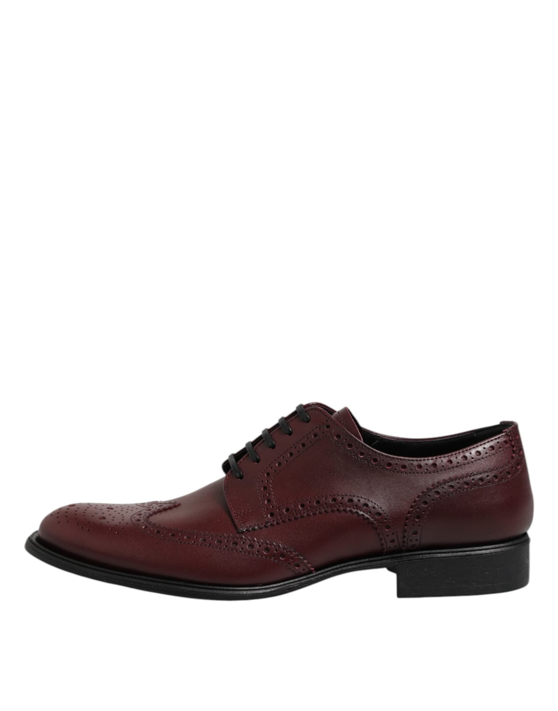 Dolce & Gabbana Brown Leather Lace Up Derby Dress Shoes - 5
