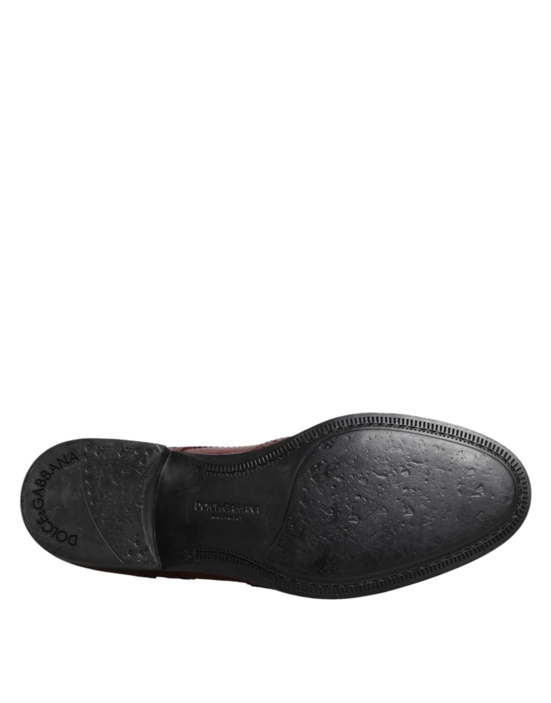 Dolce & Gabbana Brown Leather Lace Up Derby Dress Shoes - 8