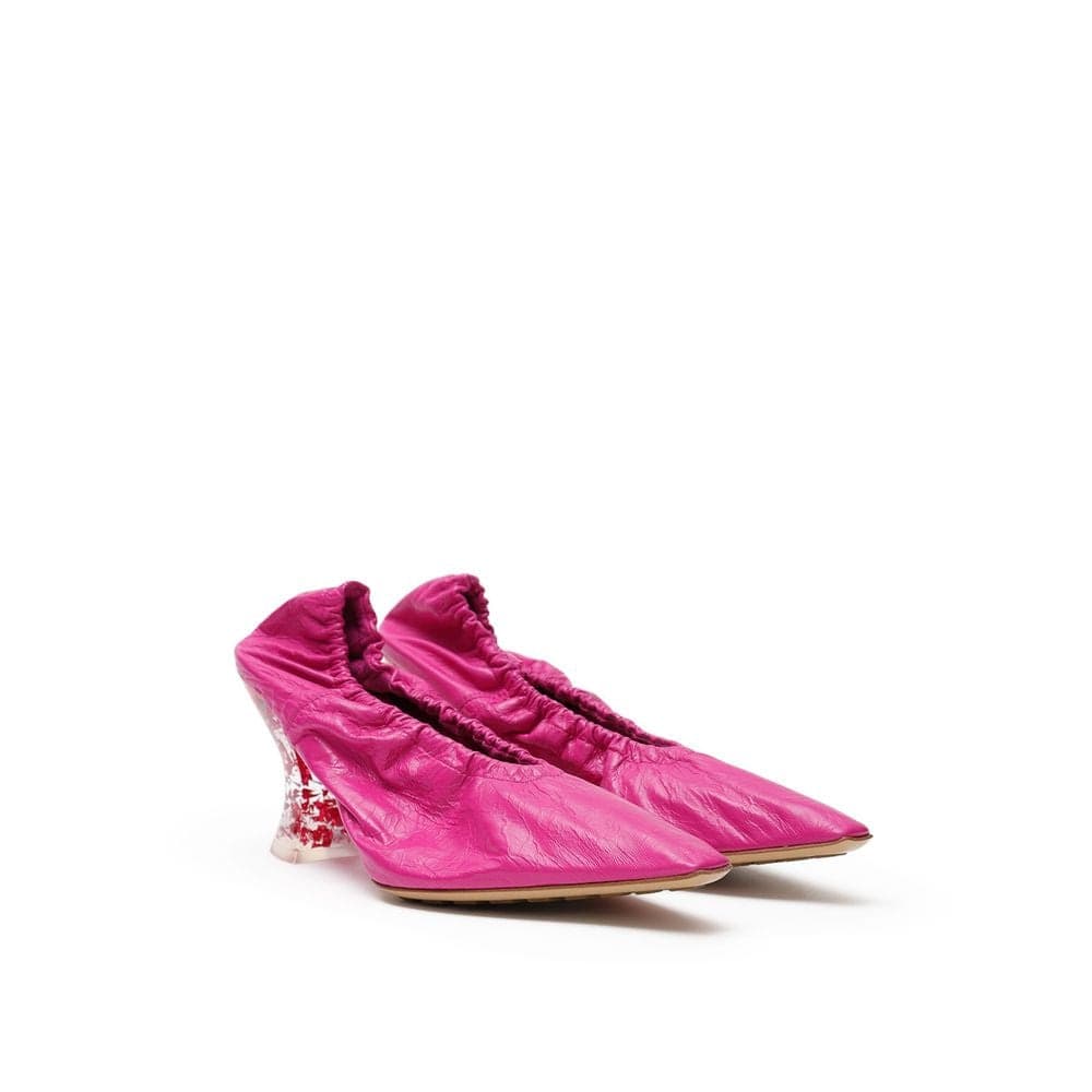 Bottega Veneta Fuchsia Leather Slippers - 2