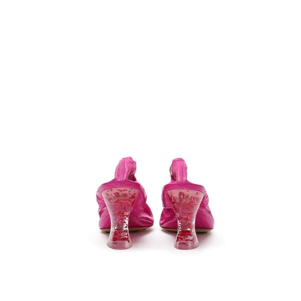 Bottega Veneta Fuchsia Leather Slippers - 3