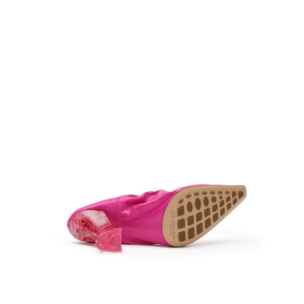 Bottega Veneta Fuchsia Leather Slippers - 4