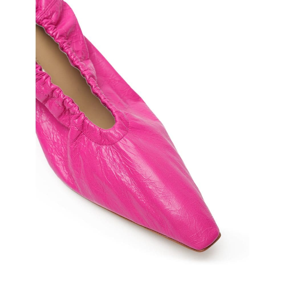 Bottega Veneta Fuchsia Leather Slippers - 5