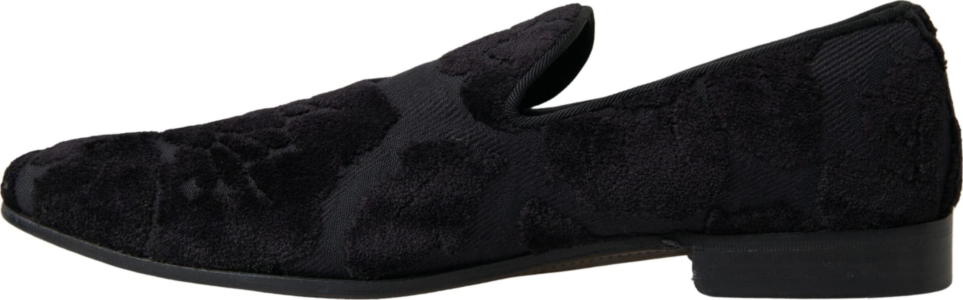 Dolce & Gabbana Black Brocade Loafers Formal Shoes - 2