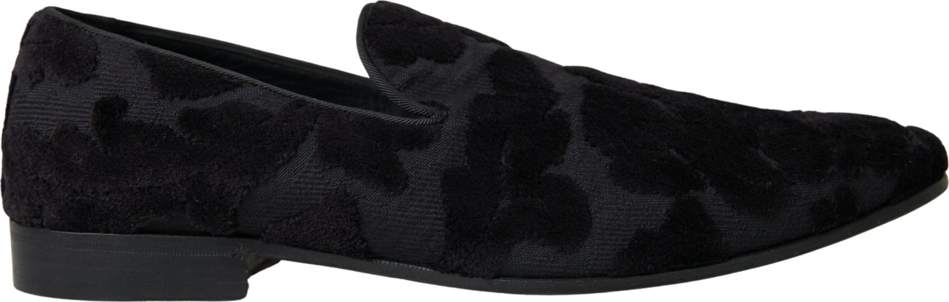 Dolce & Gabbana Black Brocade Loafers Formal Shoes - 3