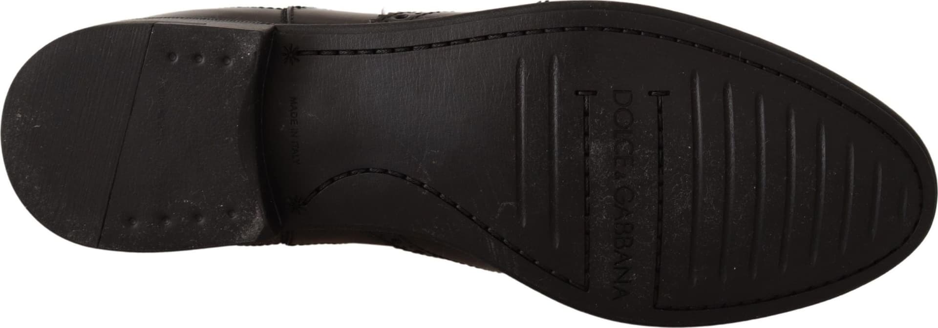 Dolce & Gabbana Black Leather Ankle High Flat Boots Shoes - 5