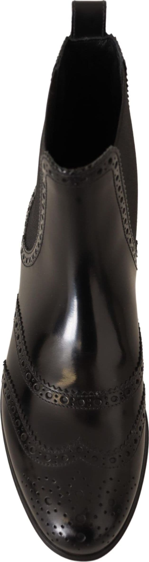 Dolce & Gabbana Black Leather Ankle High Flat Boots Shoes - 6