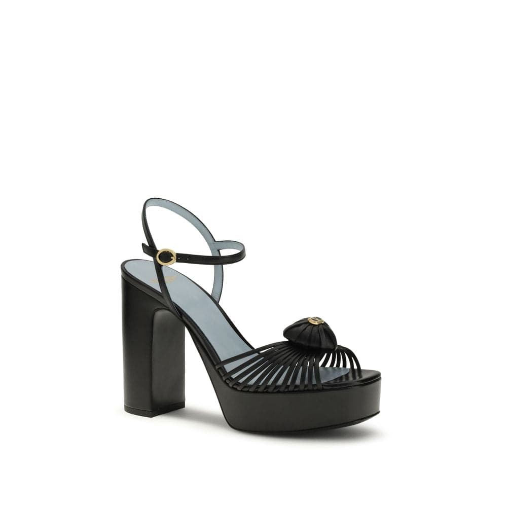 Valentino Garavani Black Goatskin Platform Sandals - 2