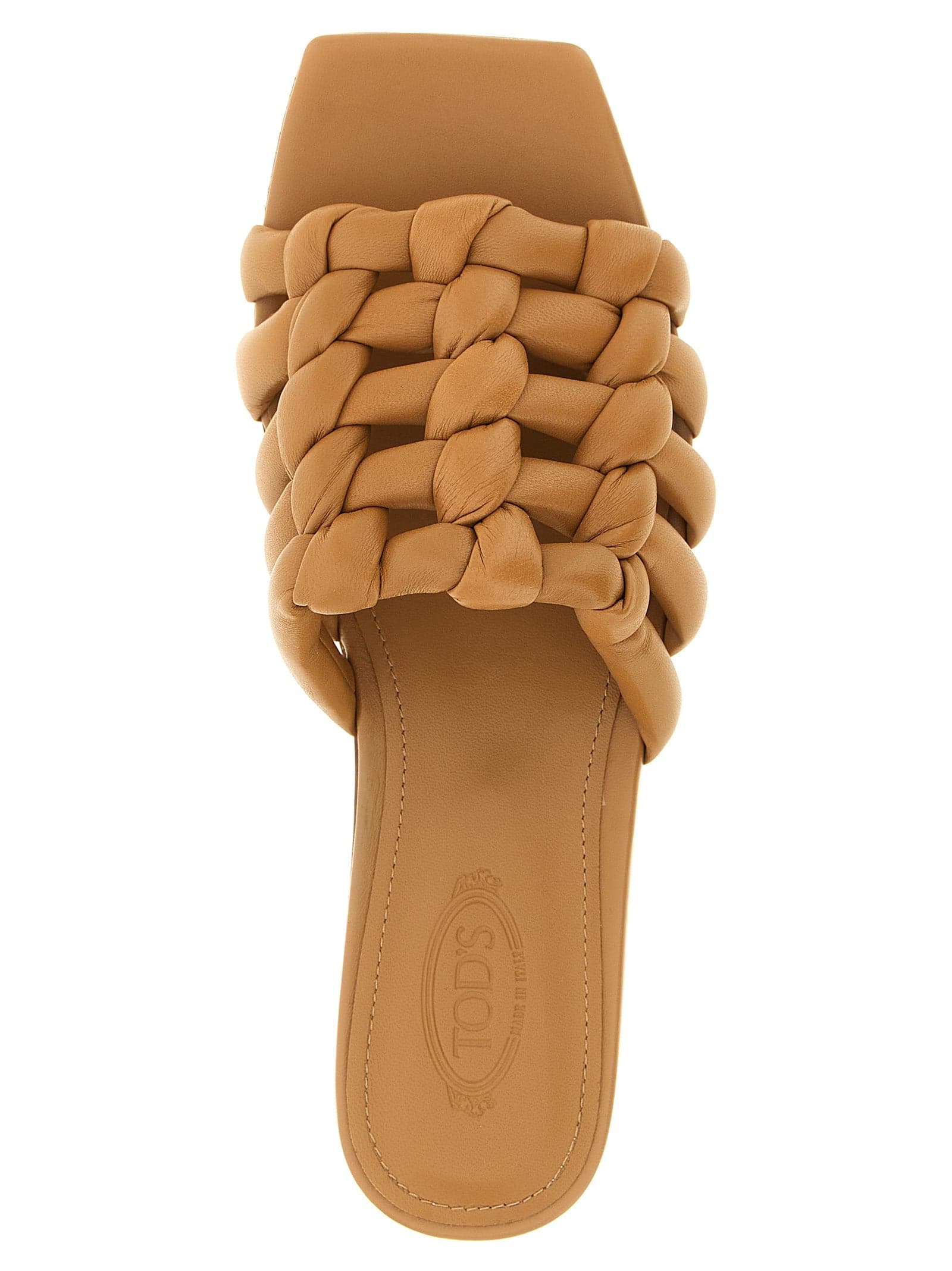 Tod's Brown Lambskin Slides - 4