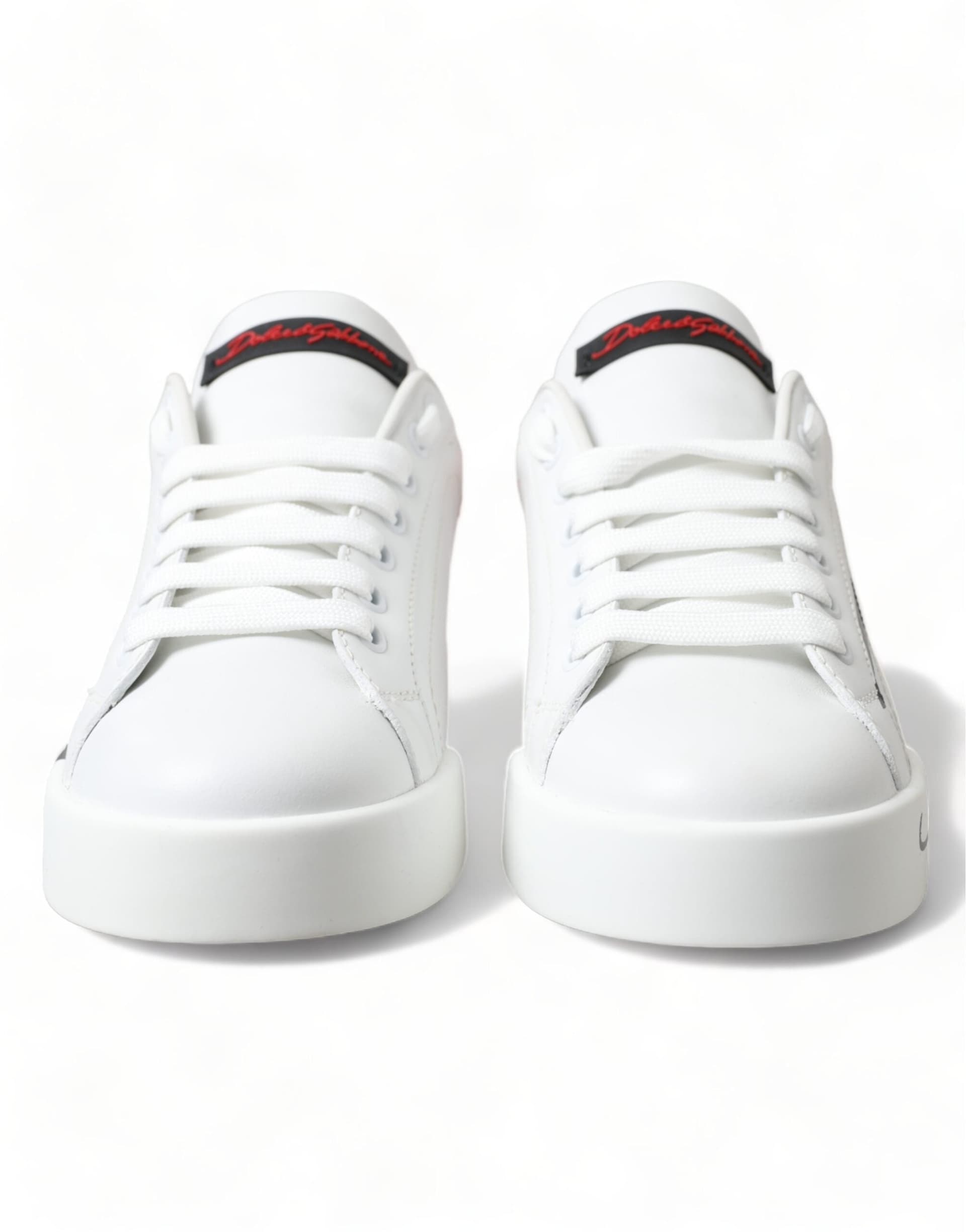 Dolce & Gabbana White Red Lace Up Womens Low Top Sneakers Shoes - 2