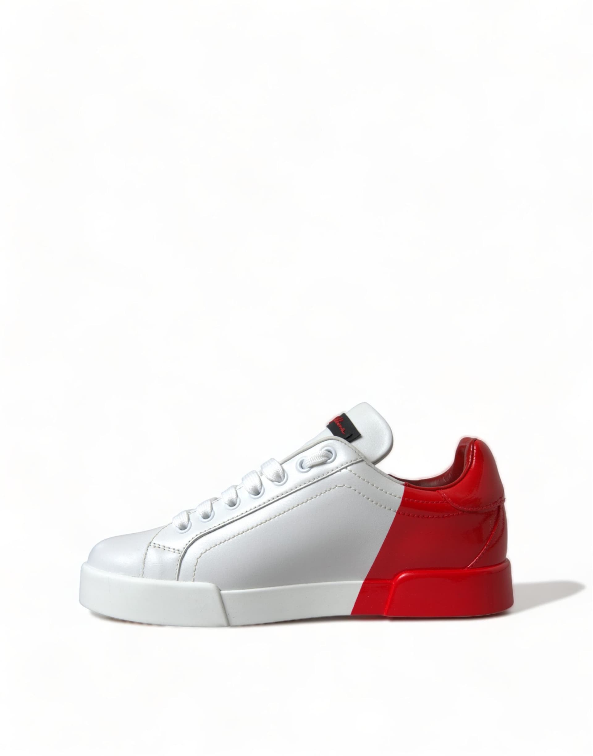 Dolce & Gabbana White Red Lace Up Womens Low Top Sneakers Shoes - 5