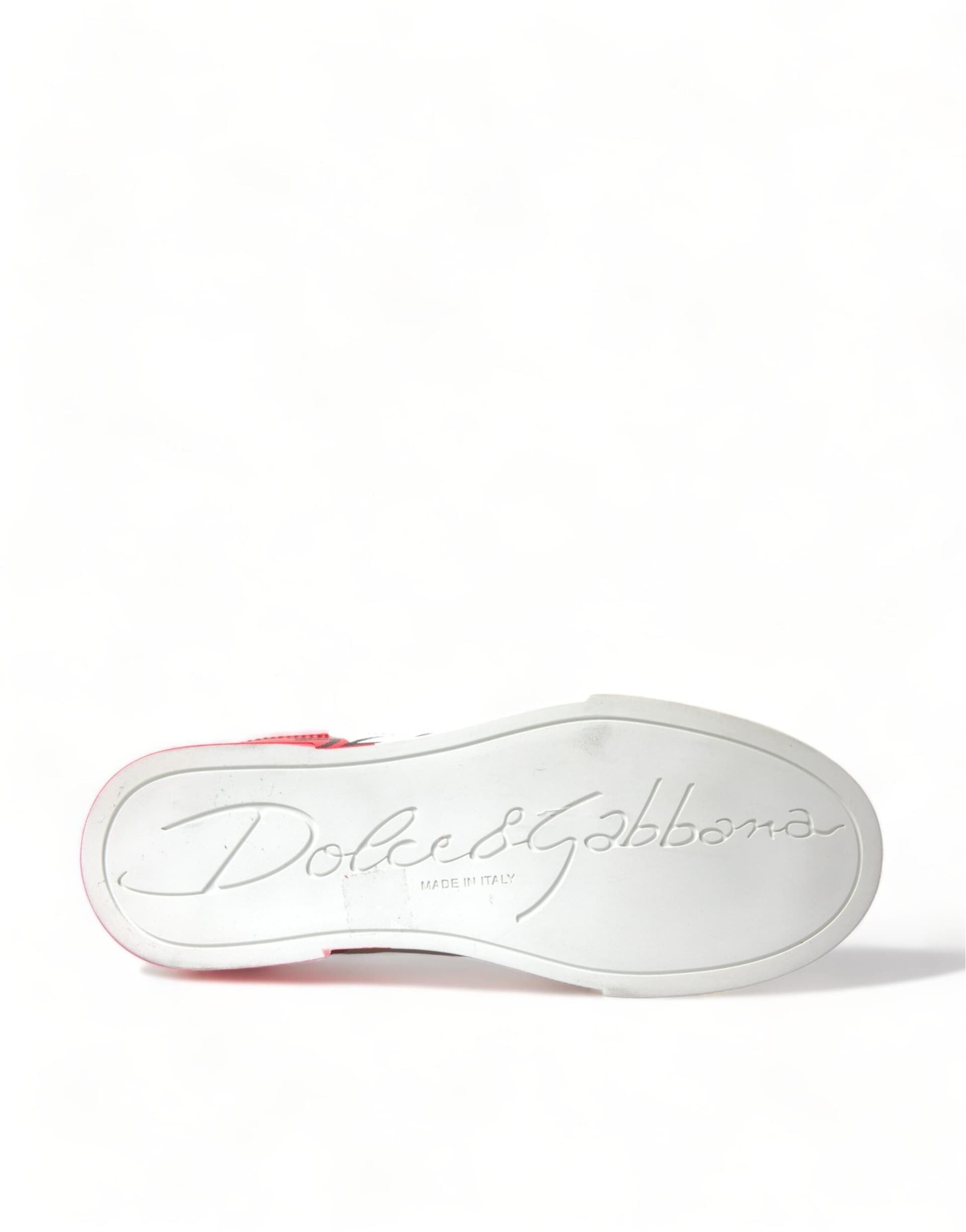 Dolce & Gabbana White Red Lace Up Womens Low Top Sneakers Shoes - 7