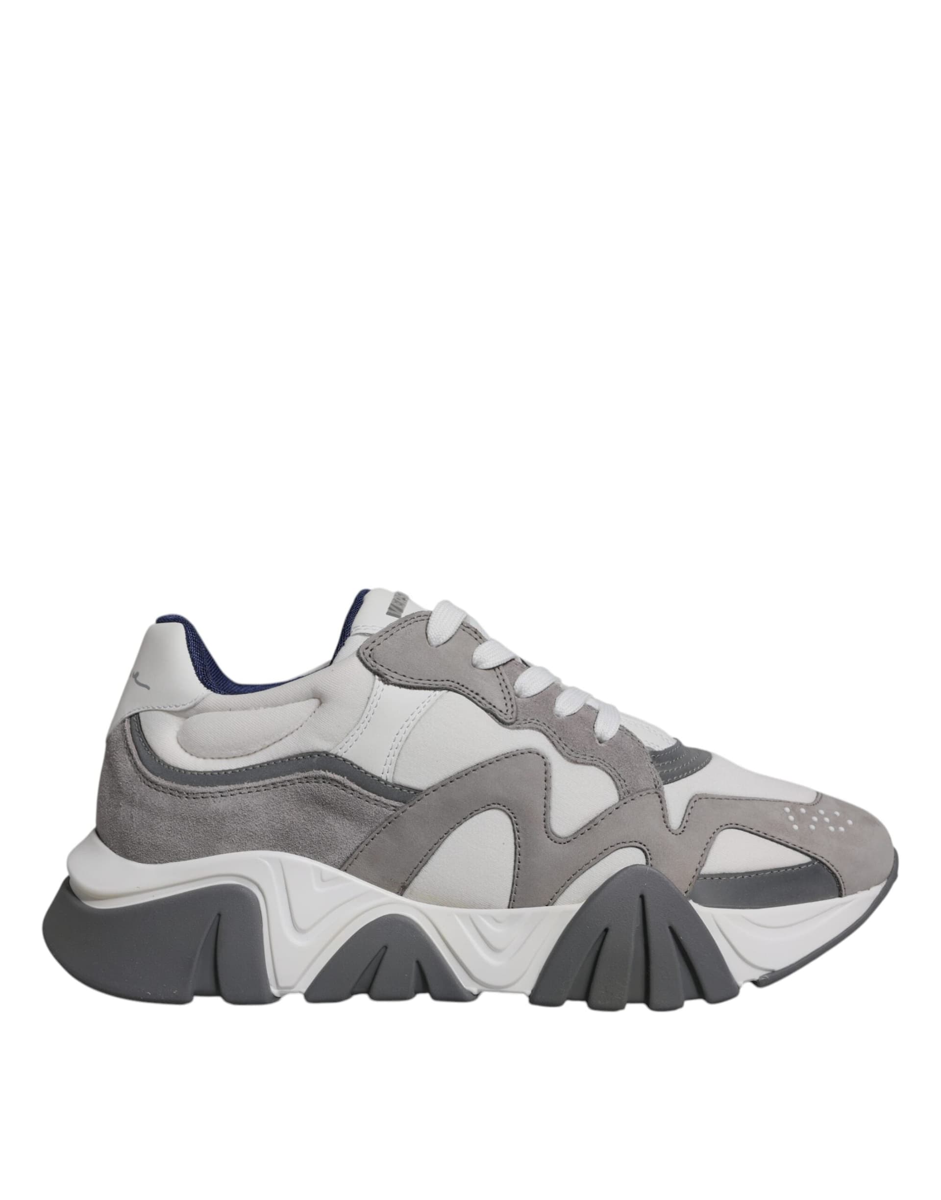 Versace Grey Leather Neoprene Chunky Low Top Squalo Sneakers Shoes - 6