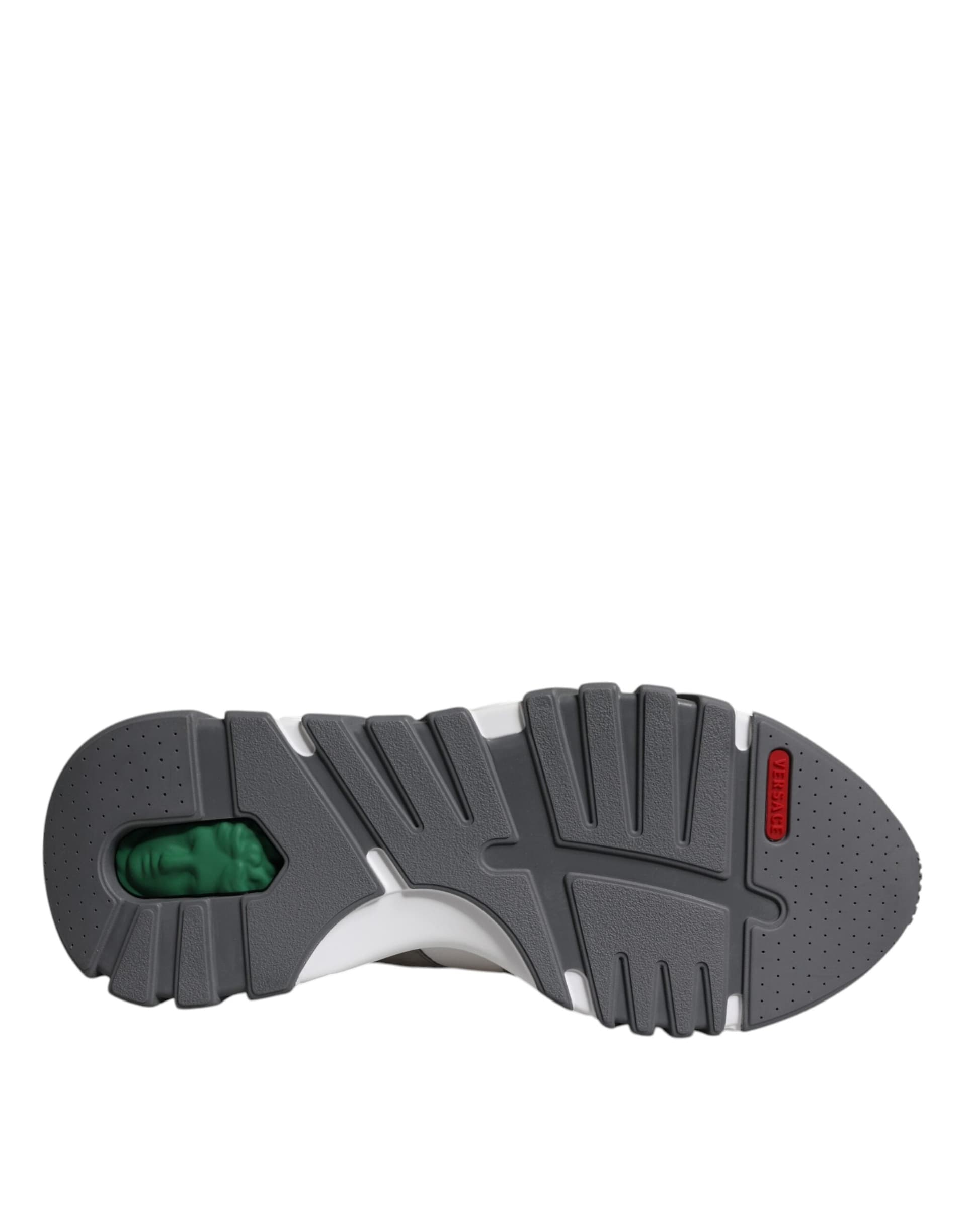 Versace Grey Leather Neoprene Chunky Low Top Squalo Sneakers Shoes - 7