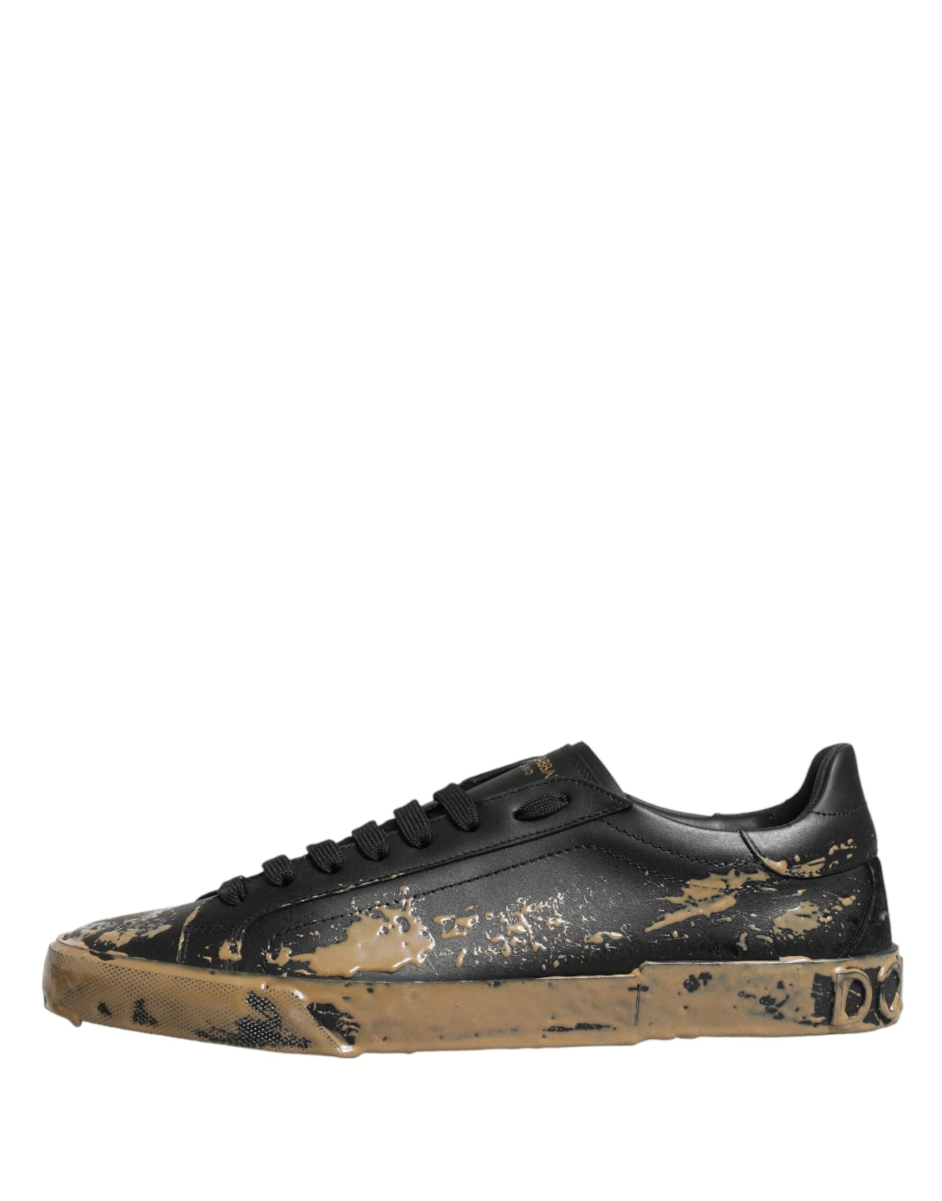 Dolce & Gabbana Black Portofino Mud Effect Low Top Sneakers Shoes - 5