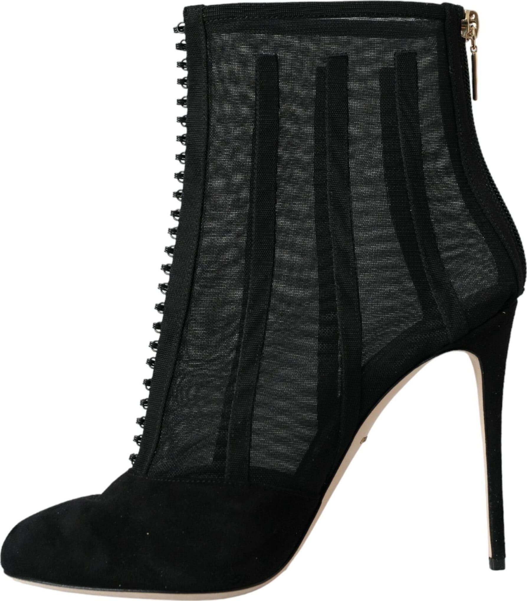 Dolce & Gabbana Black Mesh Stiletto Heels Ankle Boots Shoes - 4